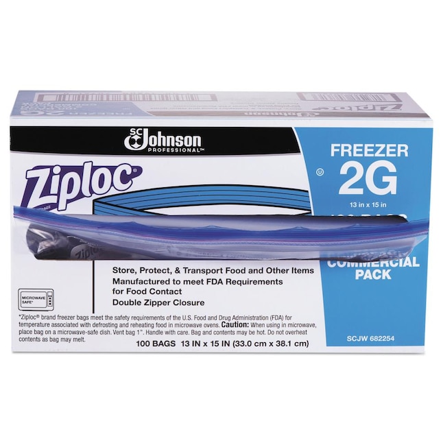 Ziploc 100-Pack 2-Gallon Plastic Reusable Food Bag in the Food