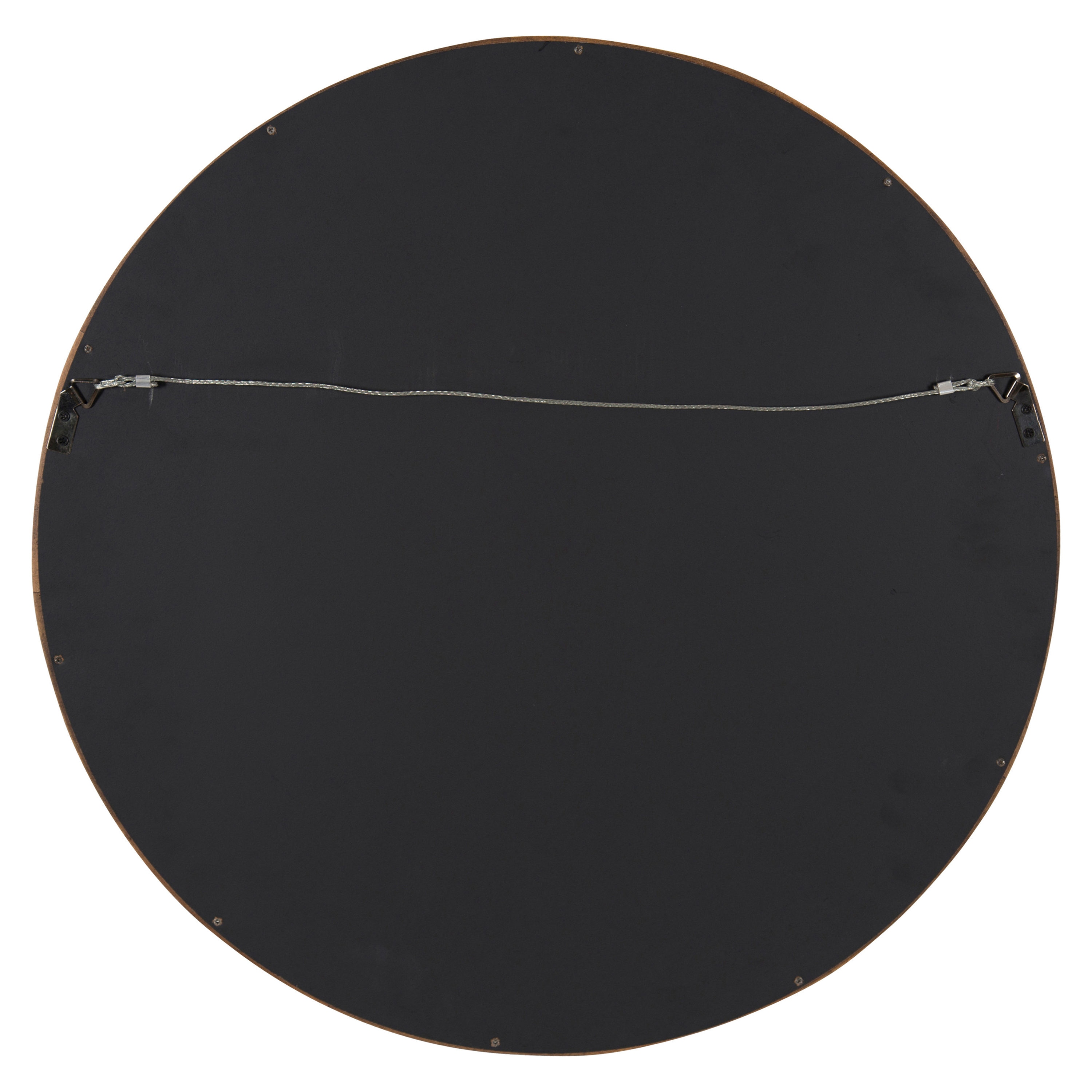 Hutton 22" Rustic Natural Round Wood Wall Mirror