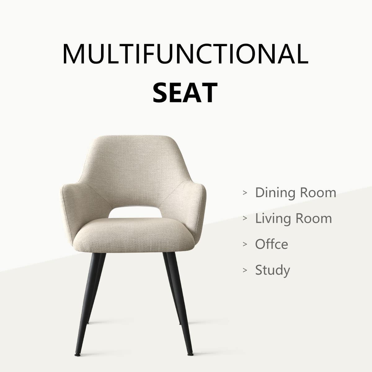 Maison Boucle EDWIN-ACHR-BEIGE Dining-Chairs - View #4