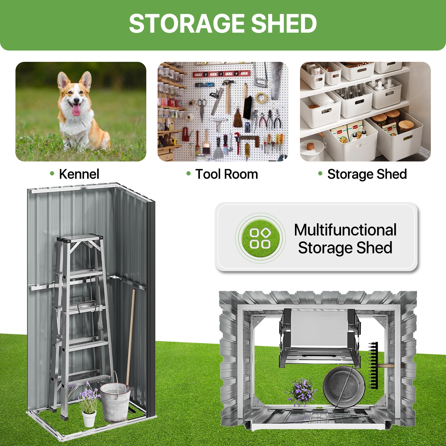 AOXUN AX-30547B Metal-Storage-Buildings-Sheds - View #3
