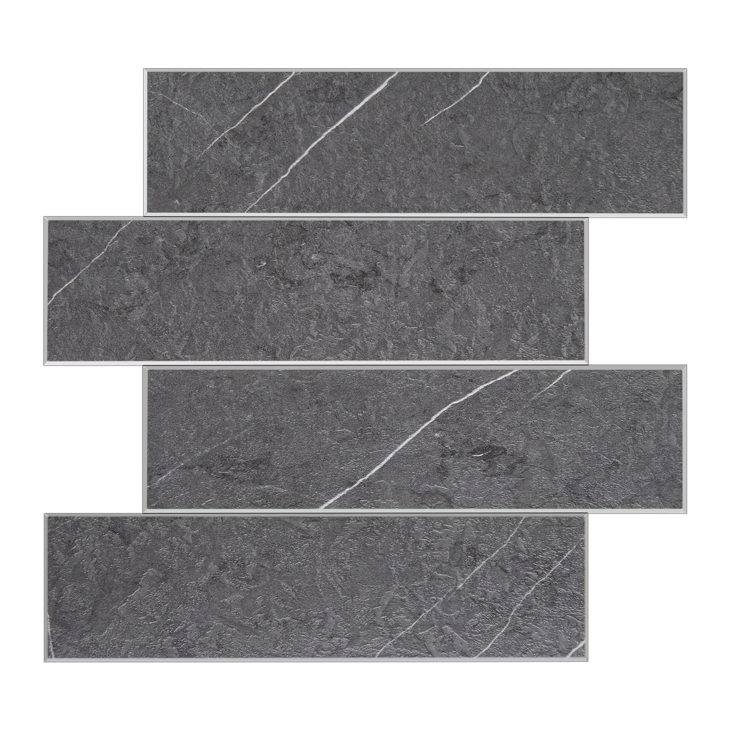 Murella 69006 SPC Dark Marbled Stone 11-in x 12-in Multi-finish Composite Stone Look Wall Tile (1.78-sq. ft/ Carton)