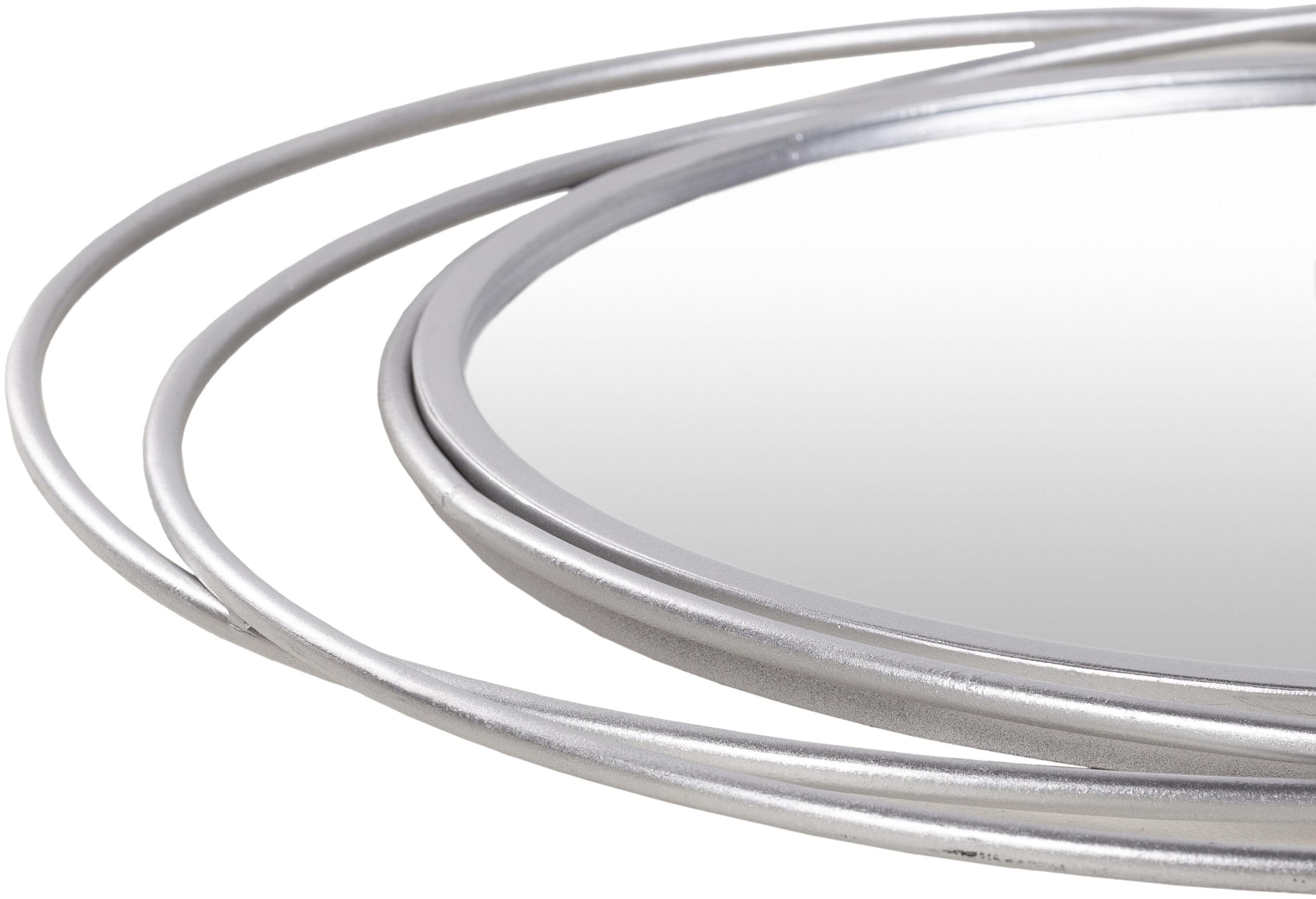 Sleek Rectangular Wood & Silver Dixie Accent Mirror