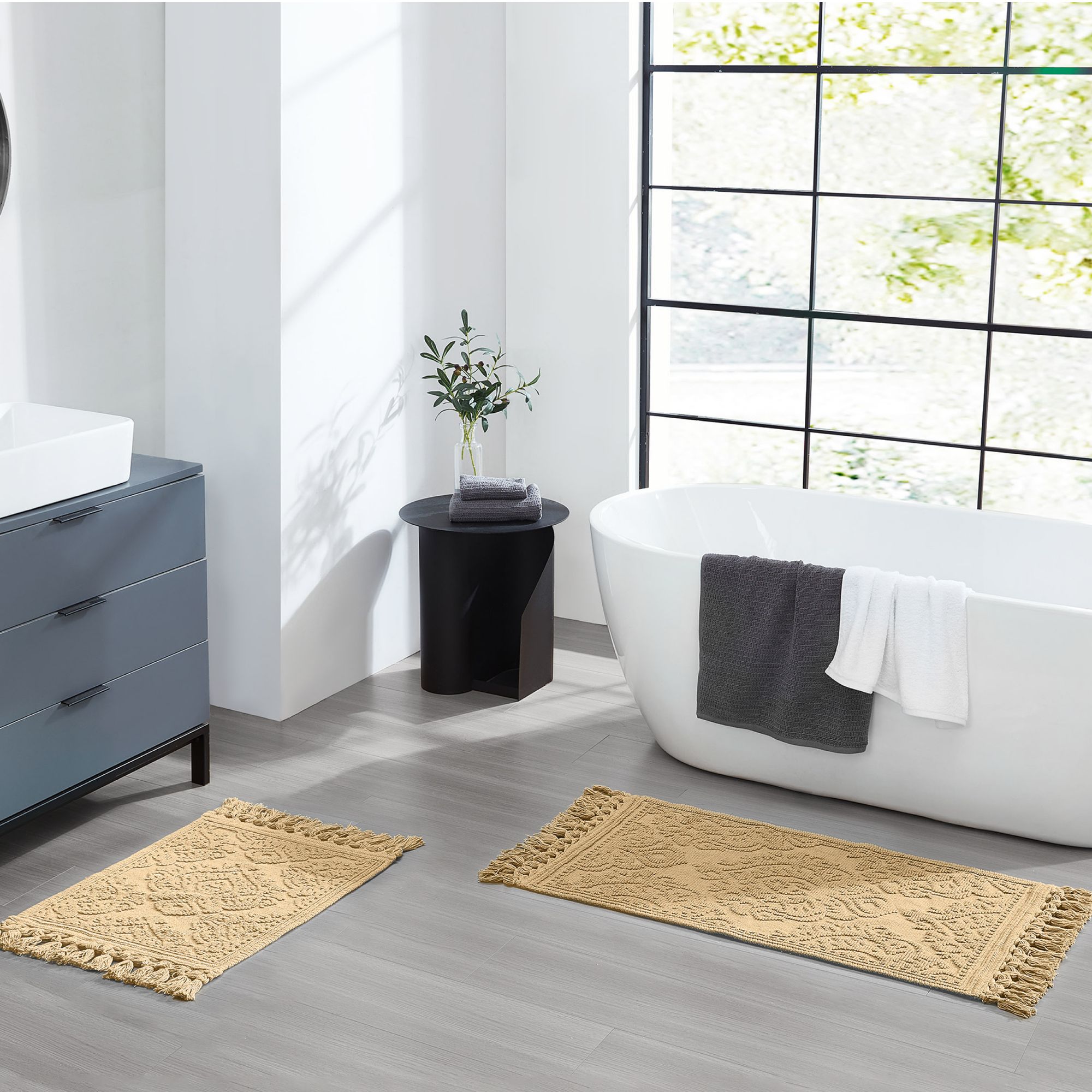 Jean Pierre New York  Ricardo 17x31 and 21x41 Bath Mat 2 Piece Set
