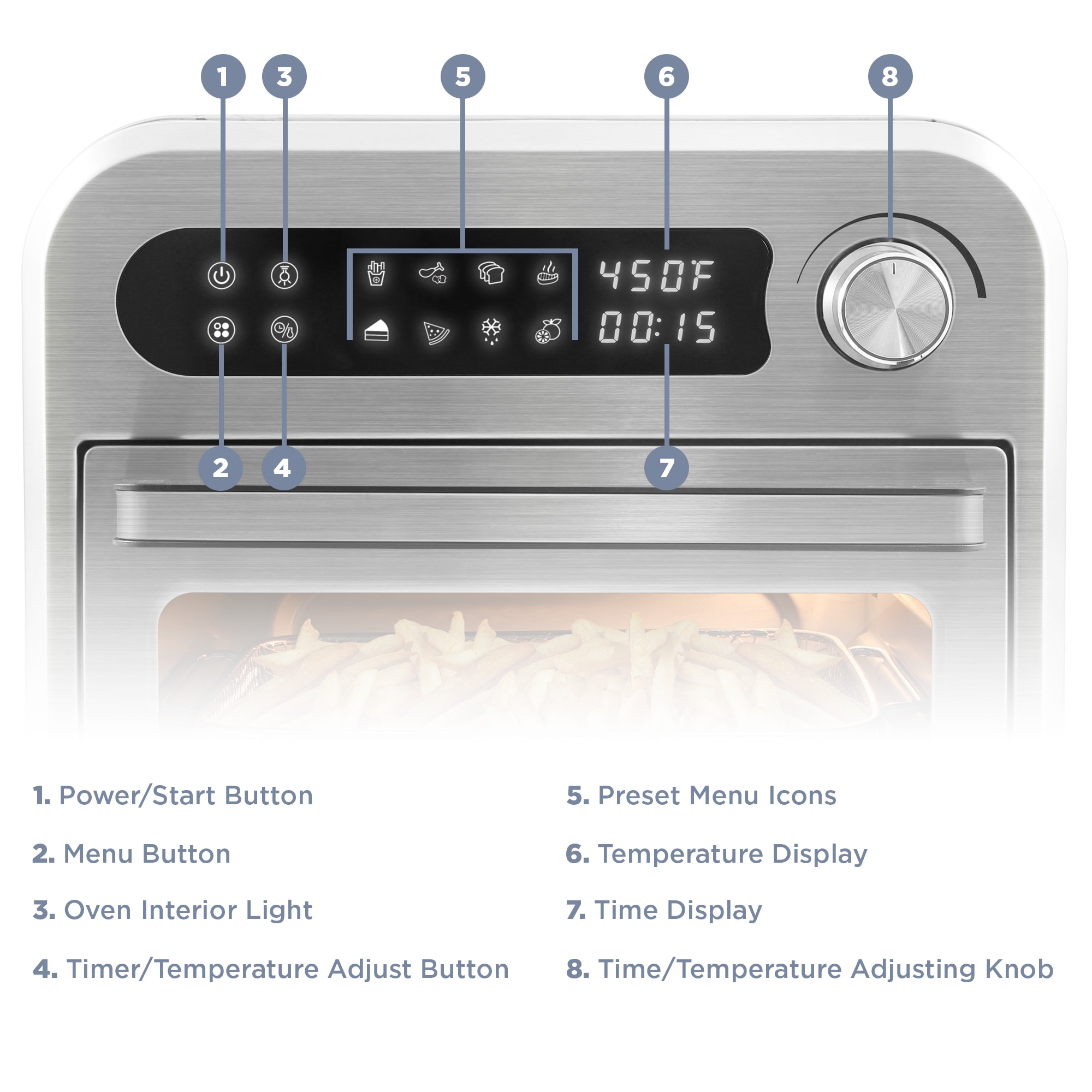 Elite Gourmet Infinite-Use Air Fryer Oven Stainless Steel 5.3-Quart  Programmable Touch Control ETL Listed in the Air Fryers department at