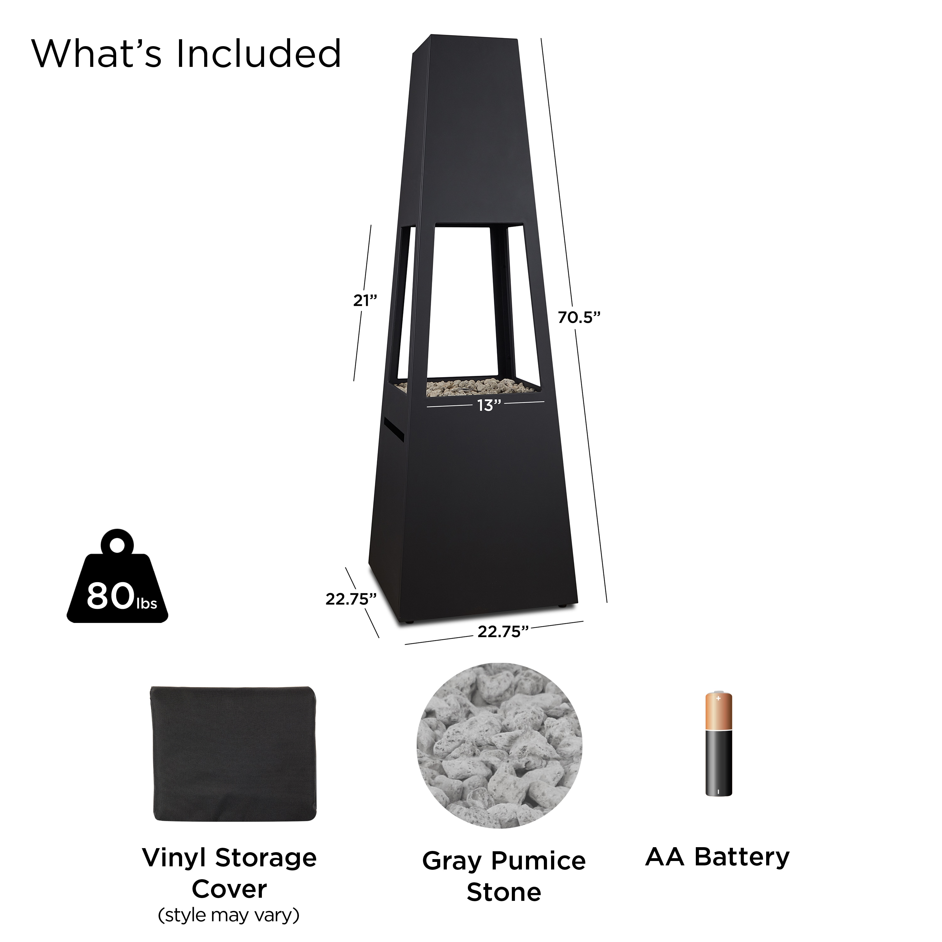 Real Flame 13083LP-BLK Outdoor-Gas-Fireplaces - View #3