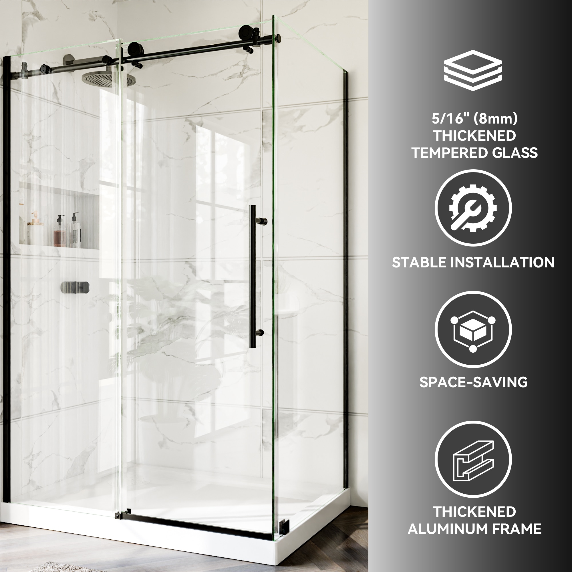 Forclover ESBX-4836MB Shower-Doors - View #2