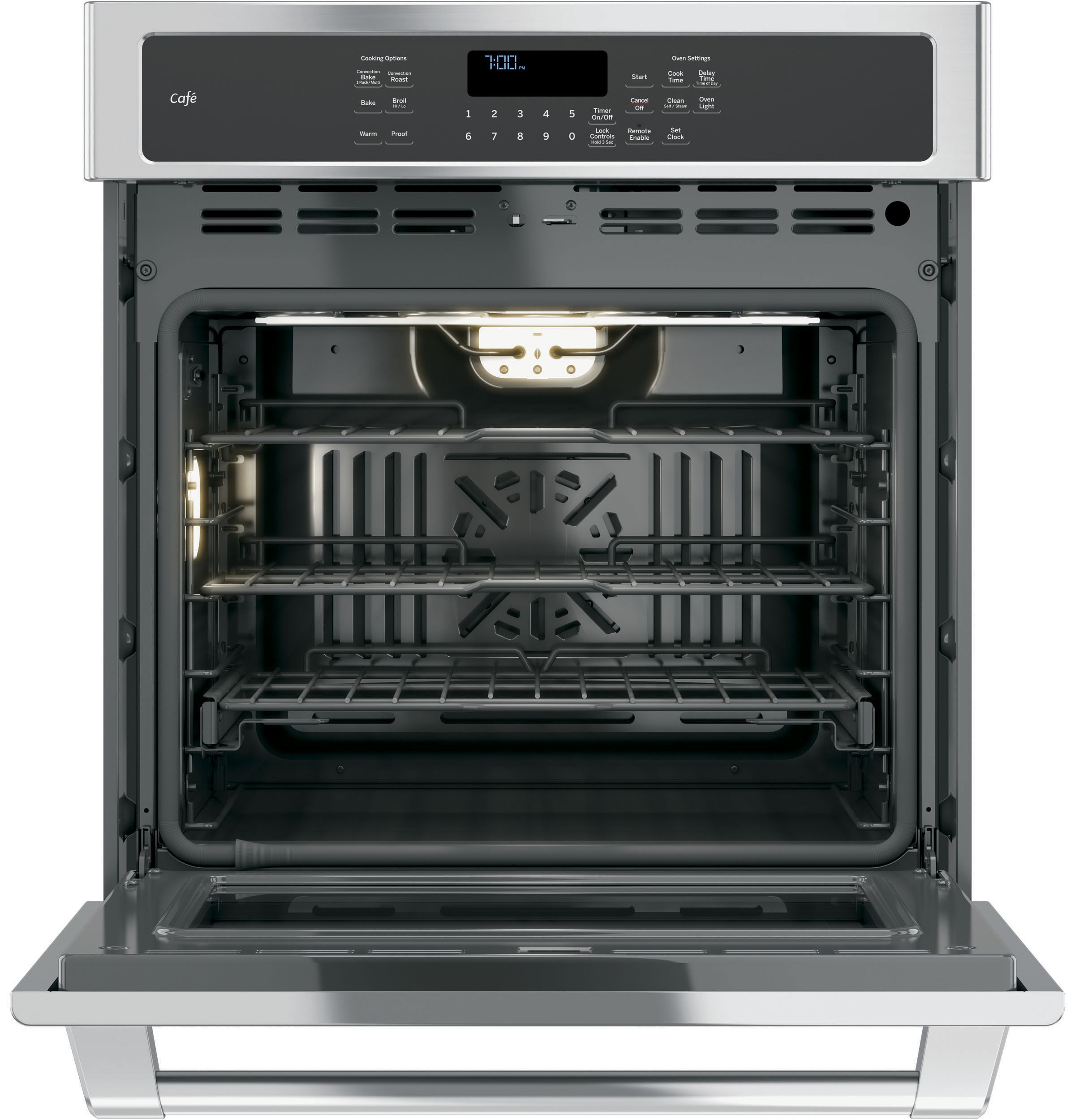 GE Cafe 27-in Self-cleaning Convection European Element Single Electric ...