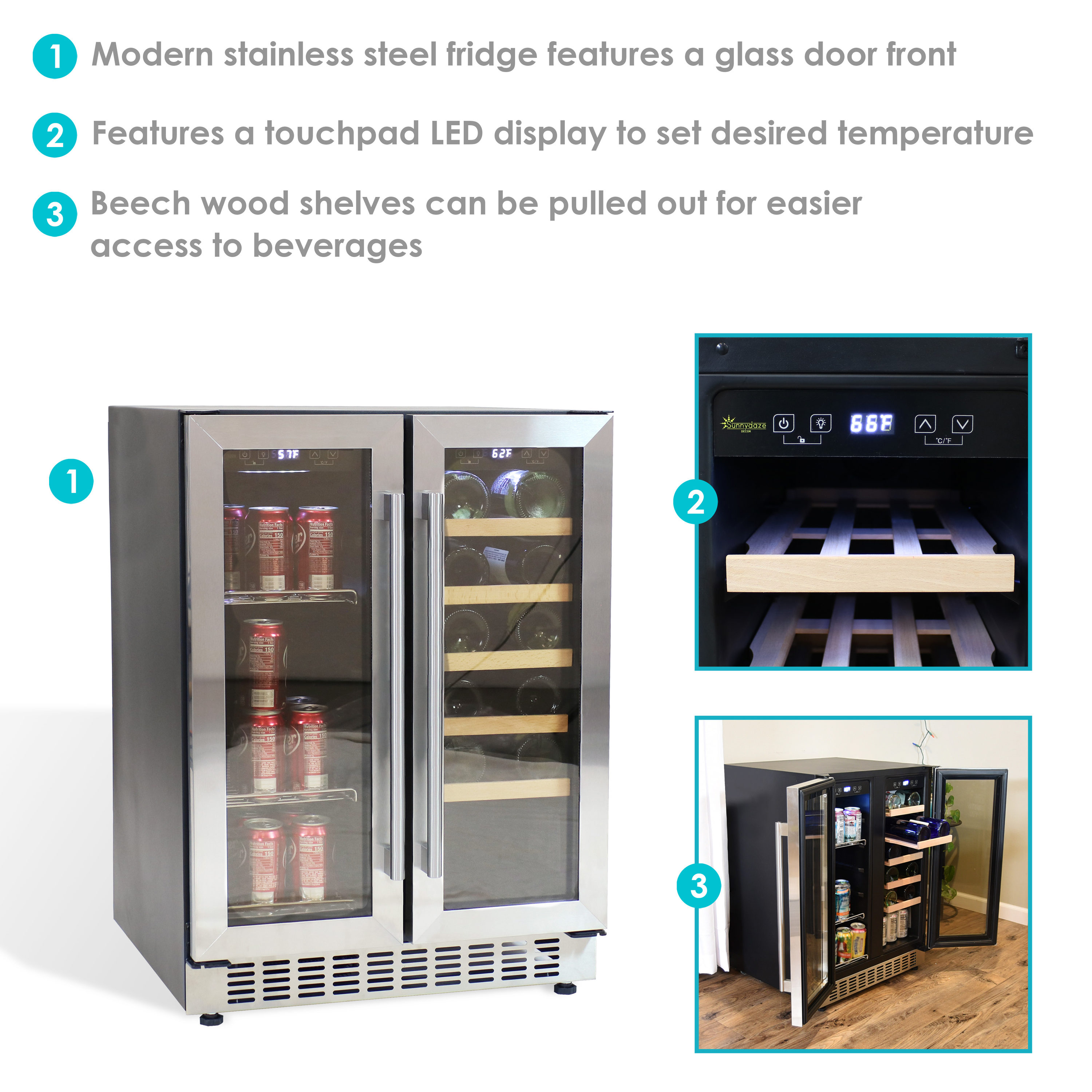 modern stainless steel fridge