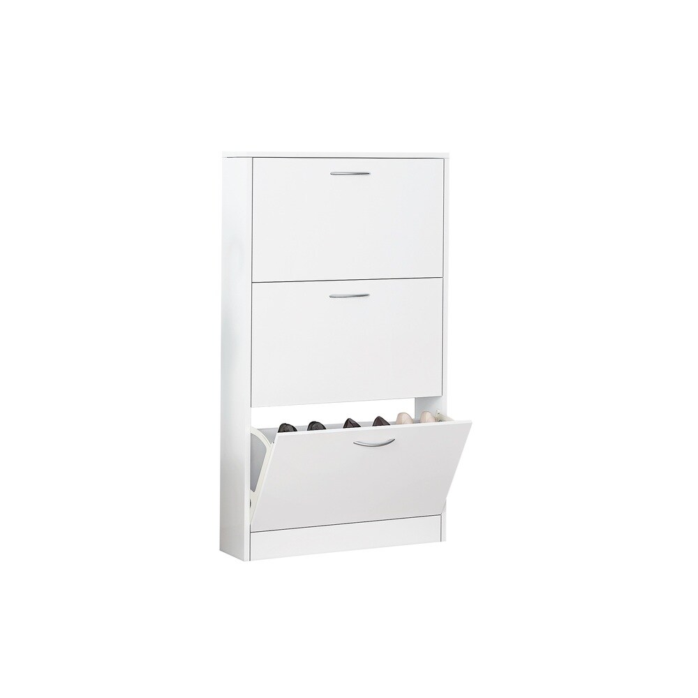 Winado LO1G52001677 40.94-Inches H 3 Tier 9 pair White Engineered wood Shoe cabinet