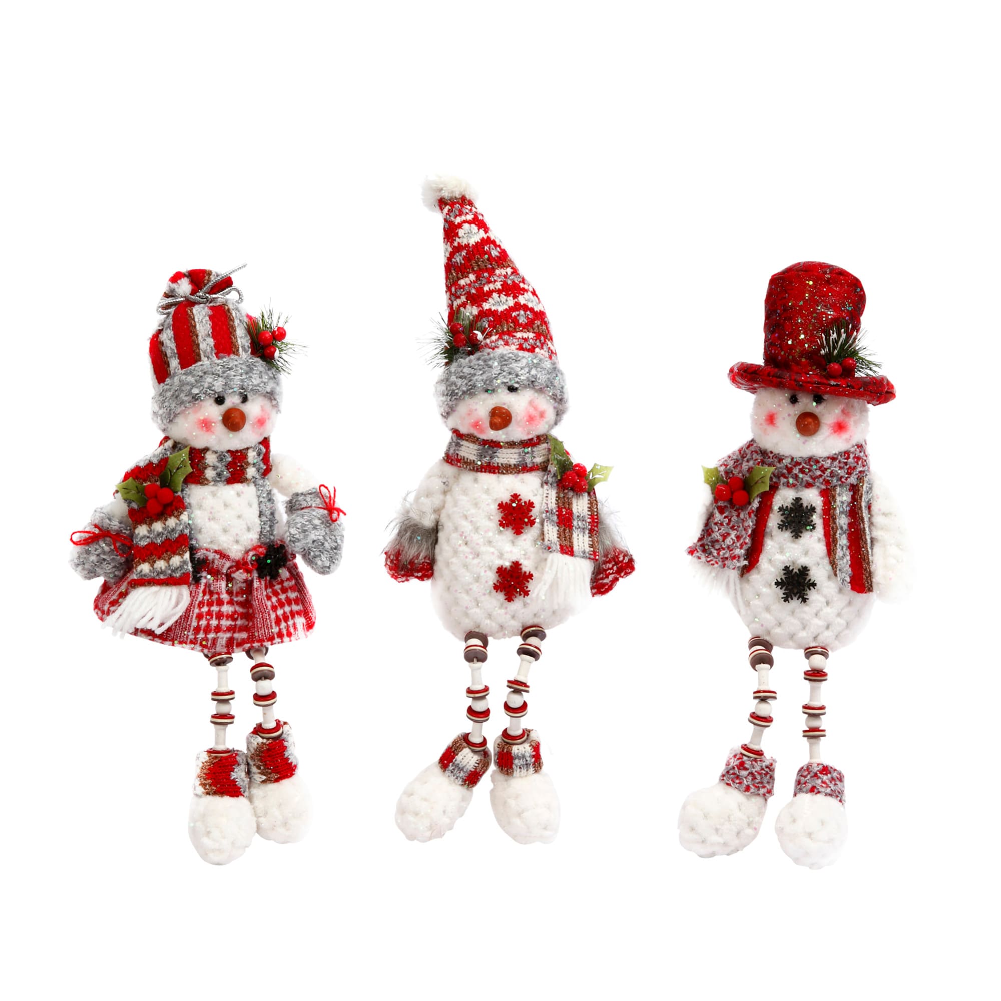 Gerson International 14-in Figurine Snowman (3-Pack) Christmas Decor in ...