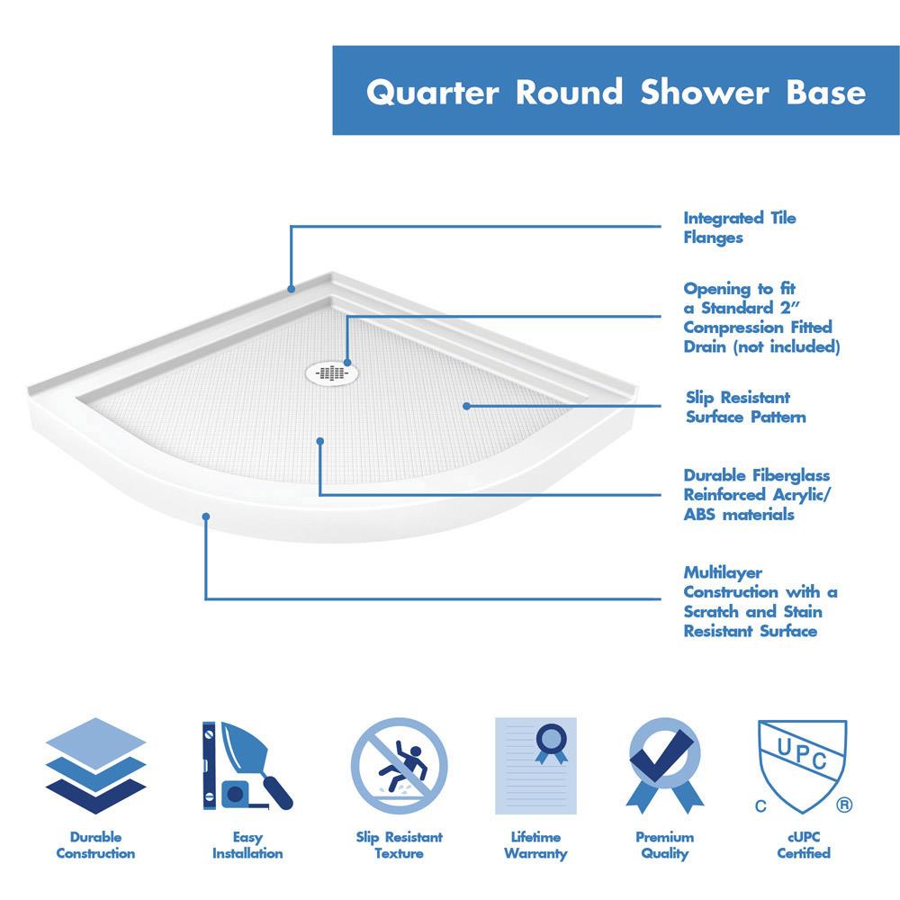 DreamLine DL-6702-01CL Prime 36 Sliding Shower Enclosure and Base Kit