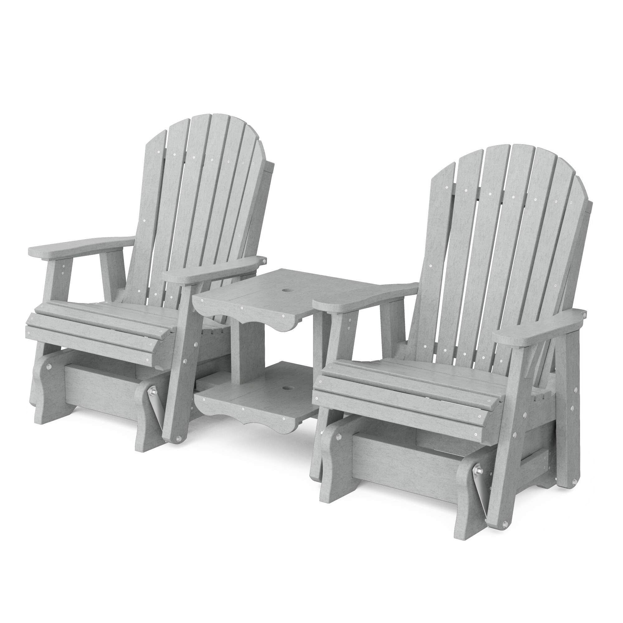 Wildridge LCC-108-LG Heritage Rock-A-Tee 2 -person Light Gray HDPE Outdoor Glider