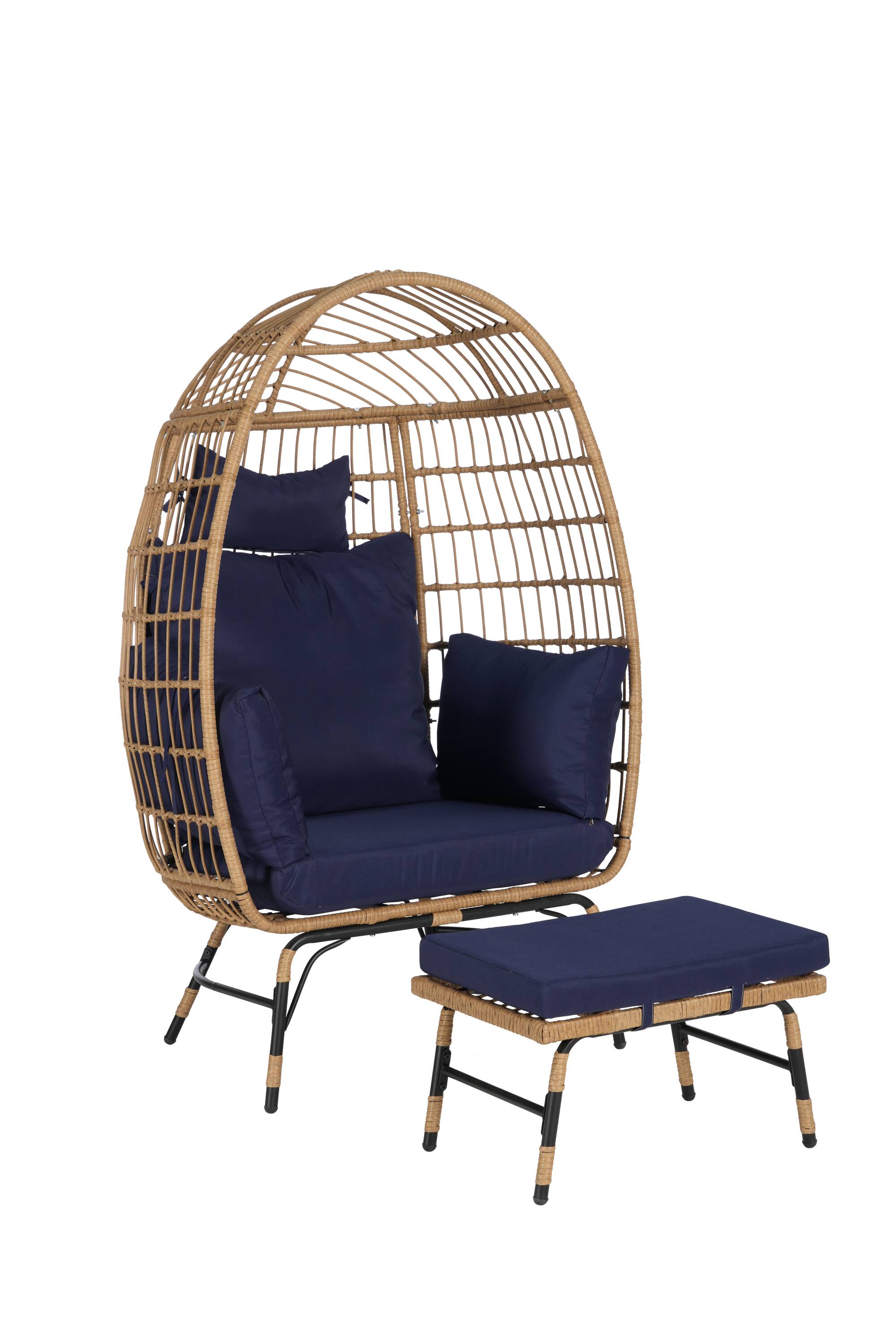 Damerin CXZ-51 Modern Dark Blue Velvet Accent Chair