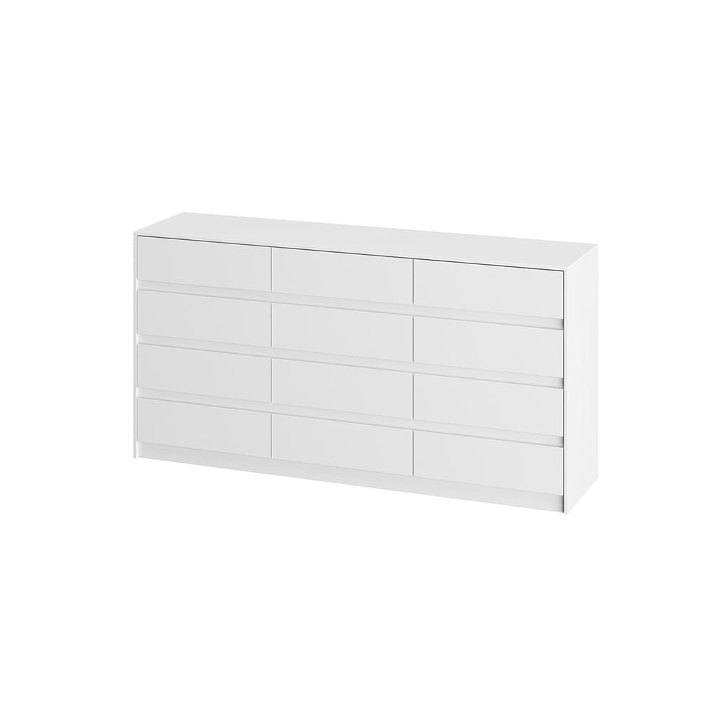 Homsee V-KF210291-01 White 12 Drawer Modern Dresser with Smooth Glide Drawers and Low Profile Design for Bedroom or Living Room Storage