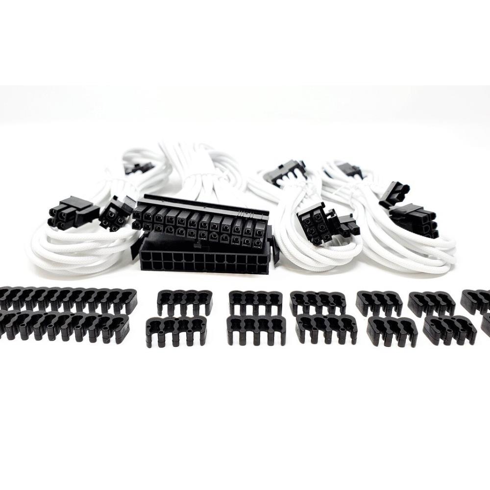 Micro Connectors MCRC133  F04-240W-KIT Premium Sleeved PSU Cable Extension Kit, White