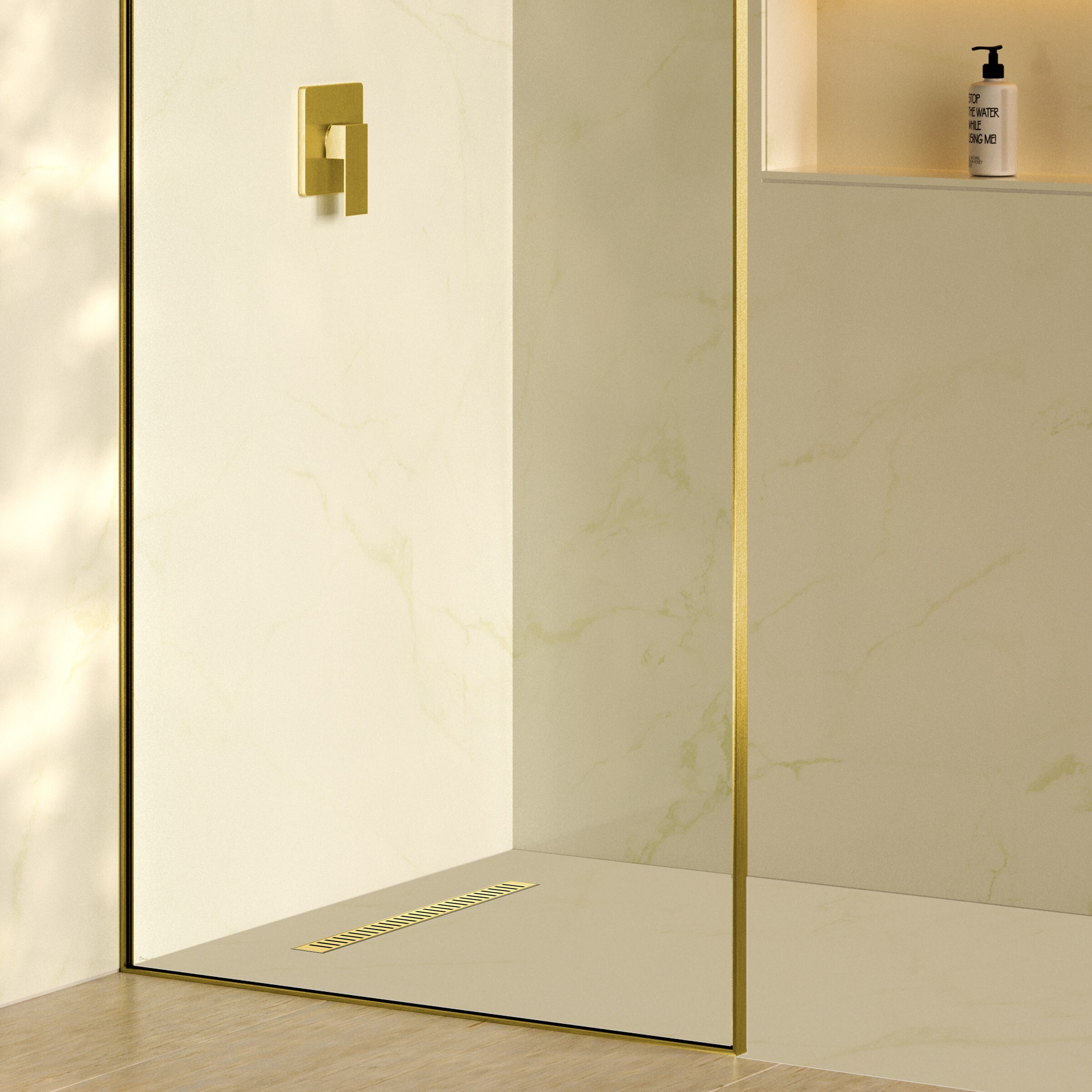 Swiss Madison - Lausanne 24 in. Stainless Steel Shower Drain in Brushed Gold