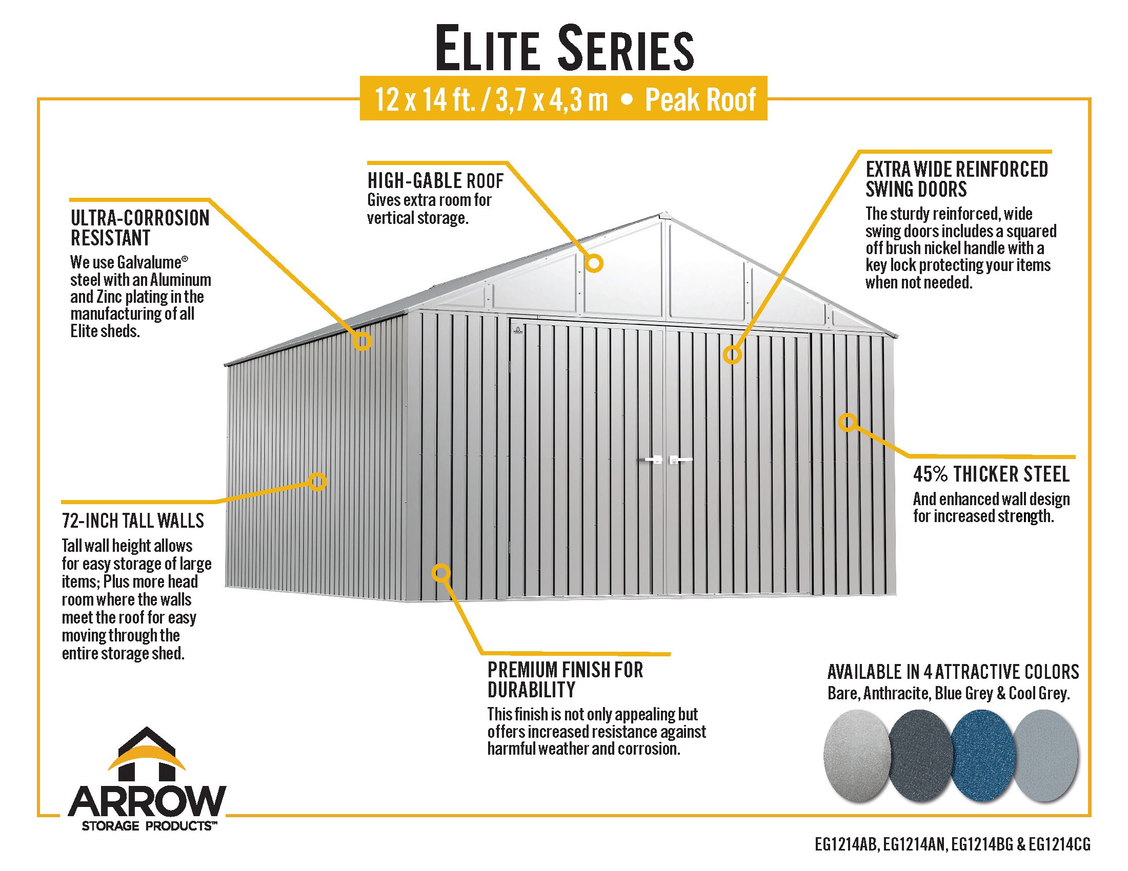 Arrow EG1214BG Metal-Storage-Buildings-Sheds - View #9
