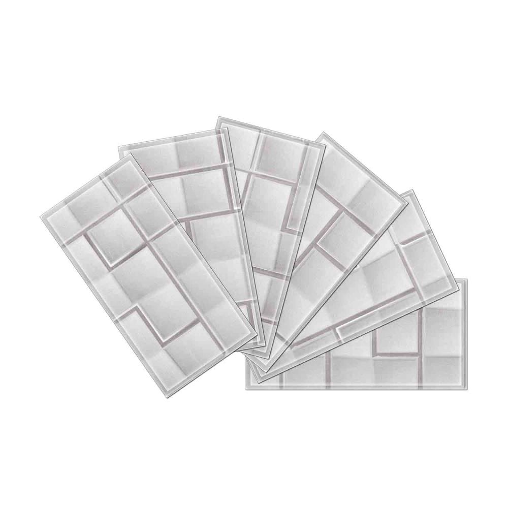 Instant Mosaic 5250101 Upscale Designs 64-Pack Multicolor 3-in x 6-in Glossy Glass Random Wall Tile