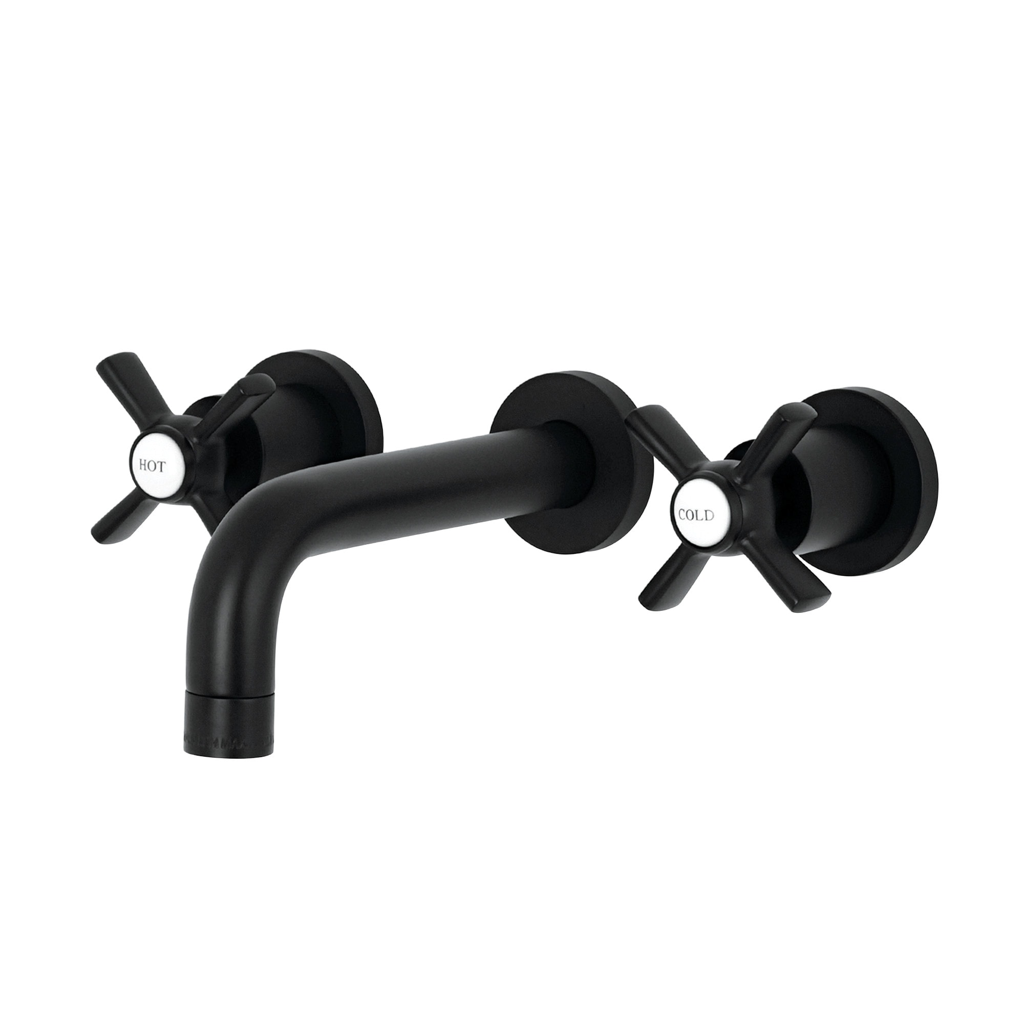 Kingston Brass WLKS8120ZX Millennium Matte black Wall-mount 2-handle Mid-arc Residential Handle Bathroom Sink Faucet