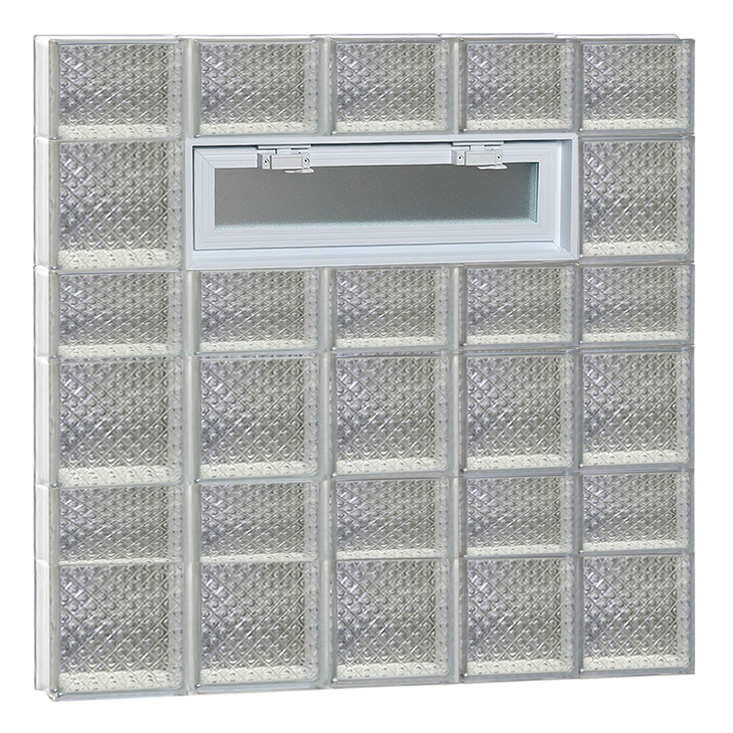 REDI2SET V4042DP Diamond Glass 38-3/4-in x 40-1/2-in Frameless Replacement Vented Glass Block Window