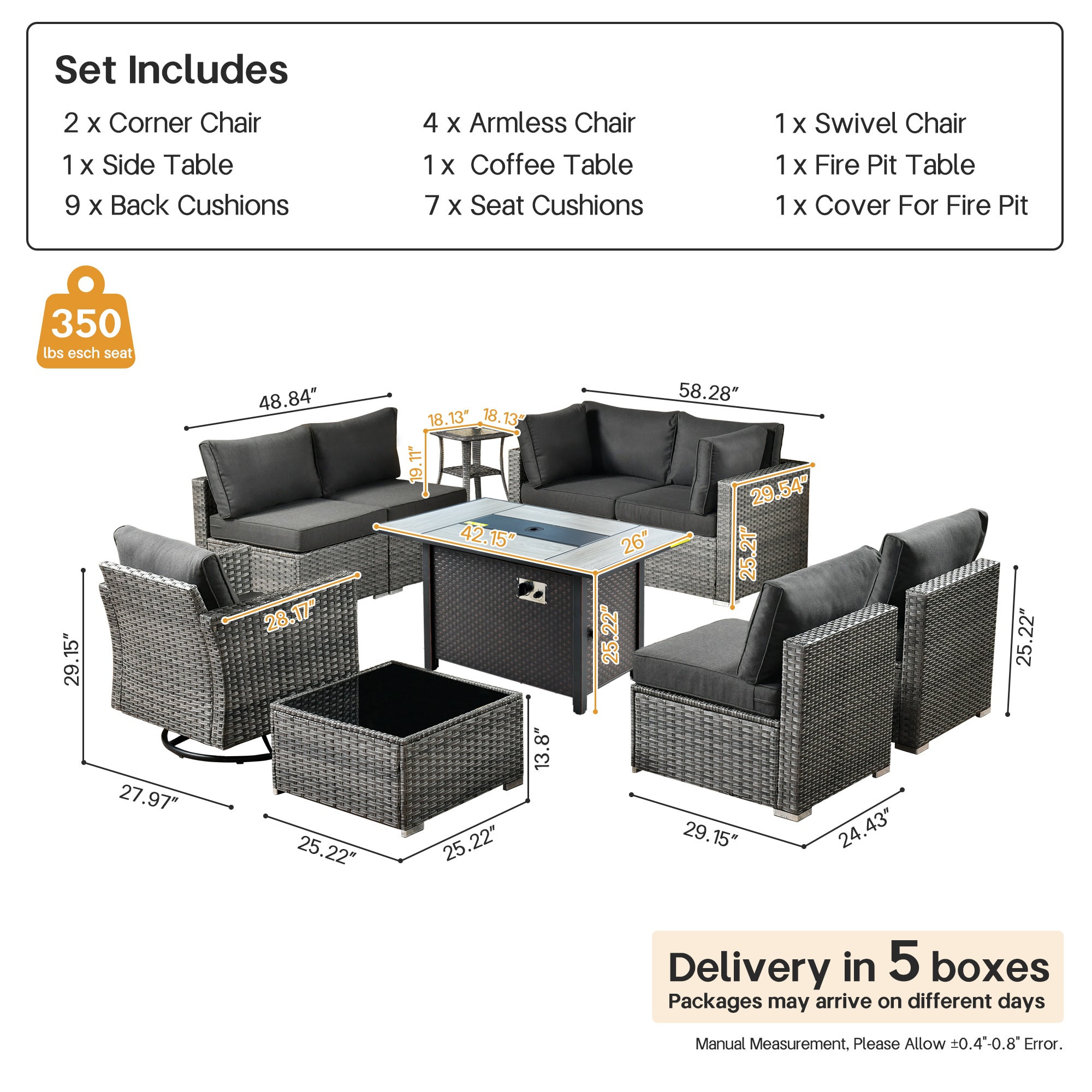 Pouuin SCFPGRSHOP100-10 Patio-Sofas-Daybeds - View #2