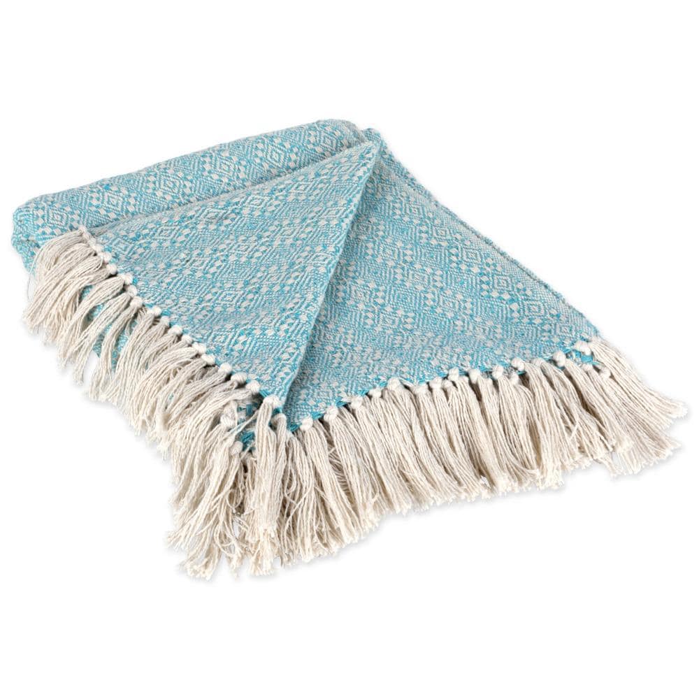 DII CAMZ10377 Aqua Cotton Throw