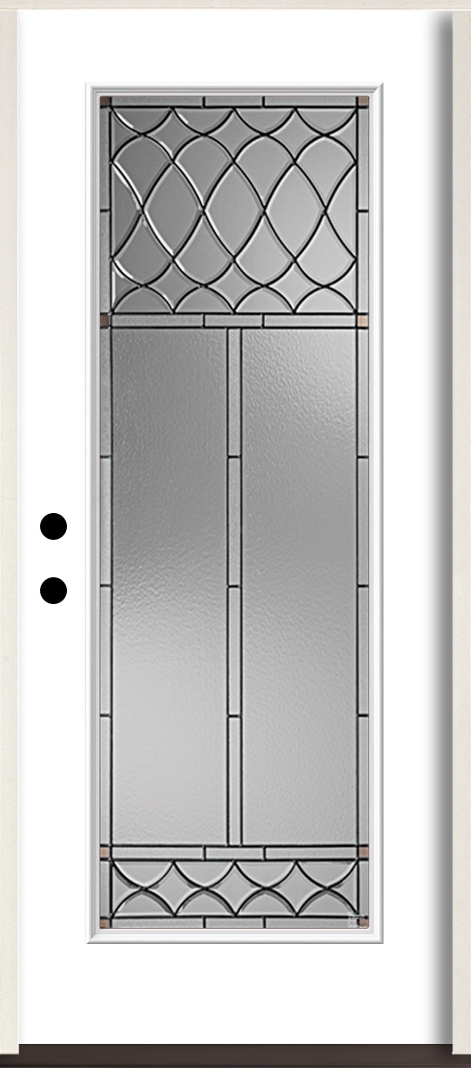 RELIABILT LO964037 Sheldon 36-in x 80-in x 4-5/8-in Fiberglass Full lite Right-hand inswing Modern White Paint Painted Prehung Front Door Insulating core