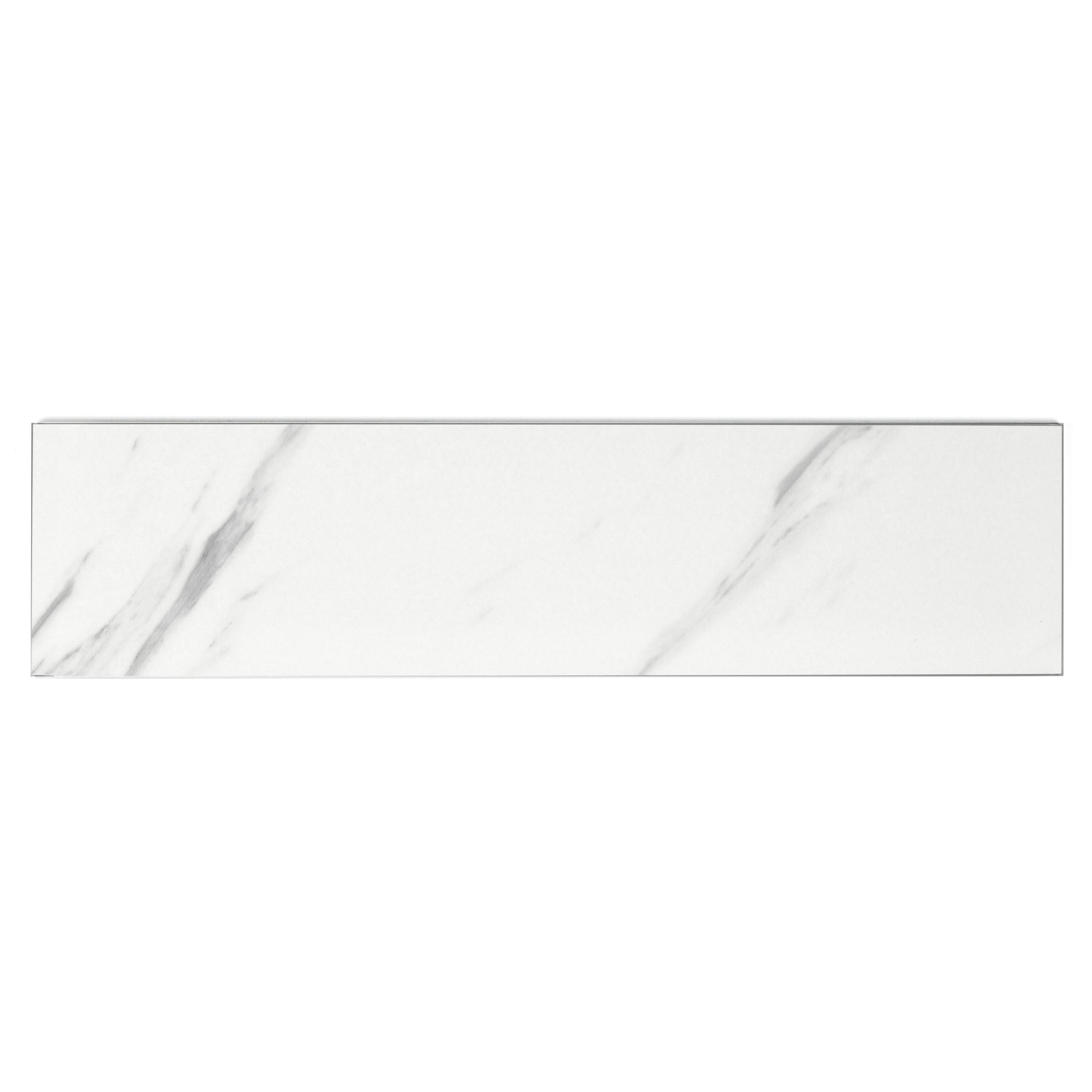 Abolos LWSWTJ0312-CW Carrara White Gray 3-in x 12-in Honed Glass Subway Standard Wall Tile ( 14-sq ft Carton )