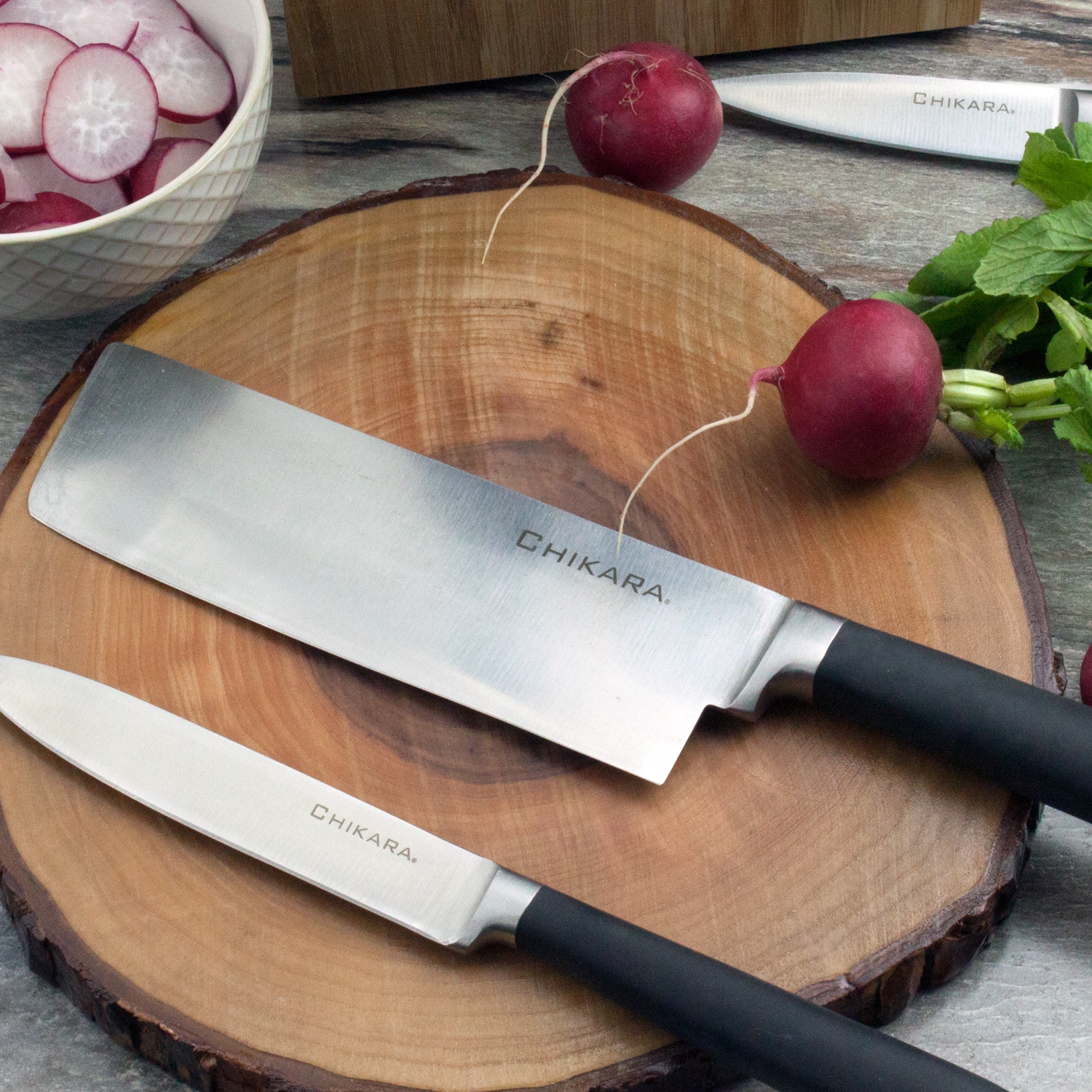 Ginsu Gourmet Chikara Series Forged 8-Piece Japanese Steel Knife Set 