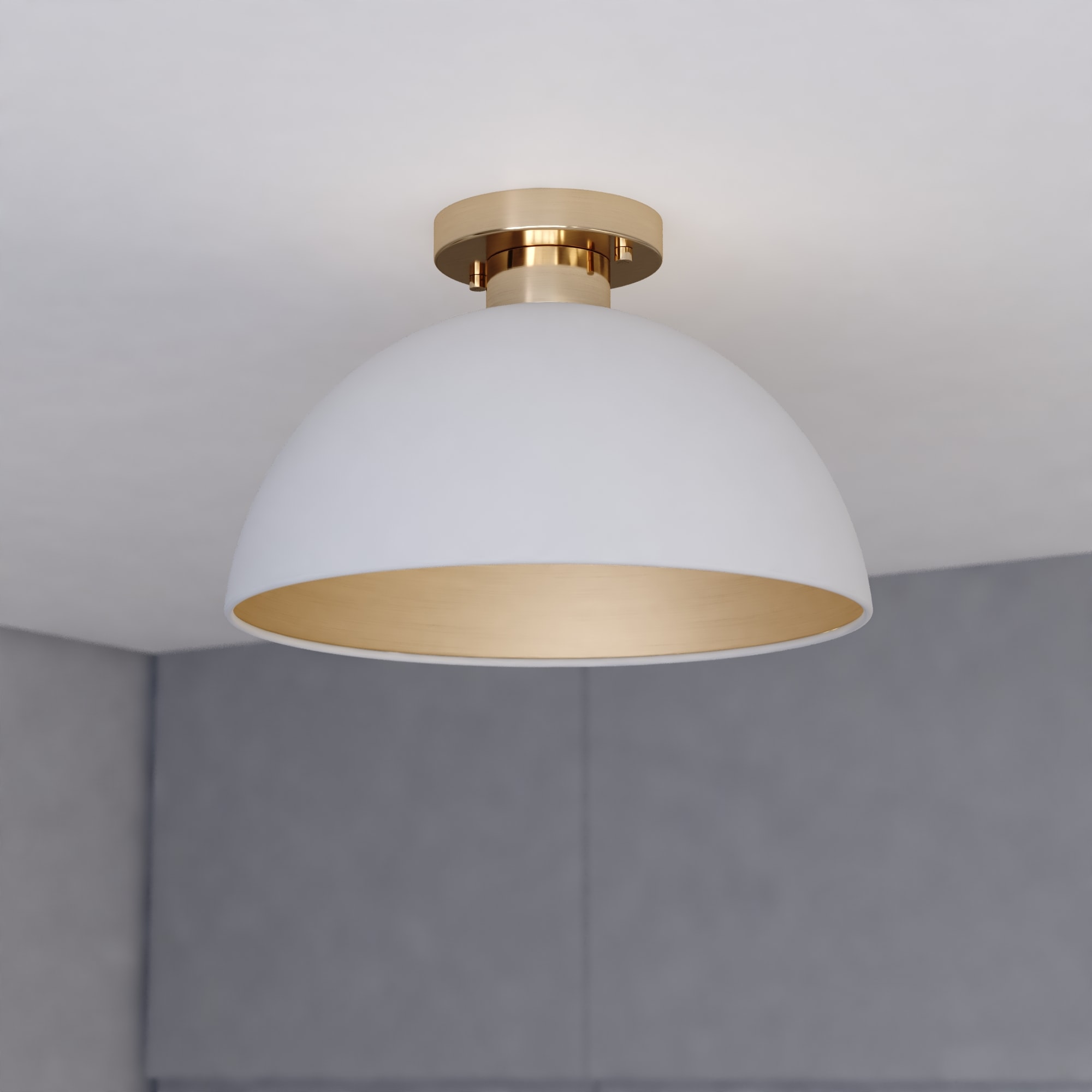 Cascadia C0305 Devon 1 -Light 12.75-in Polished White Semi Flush Mount Light