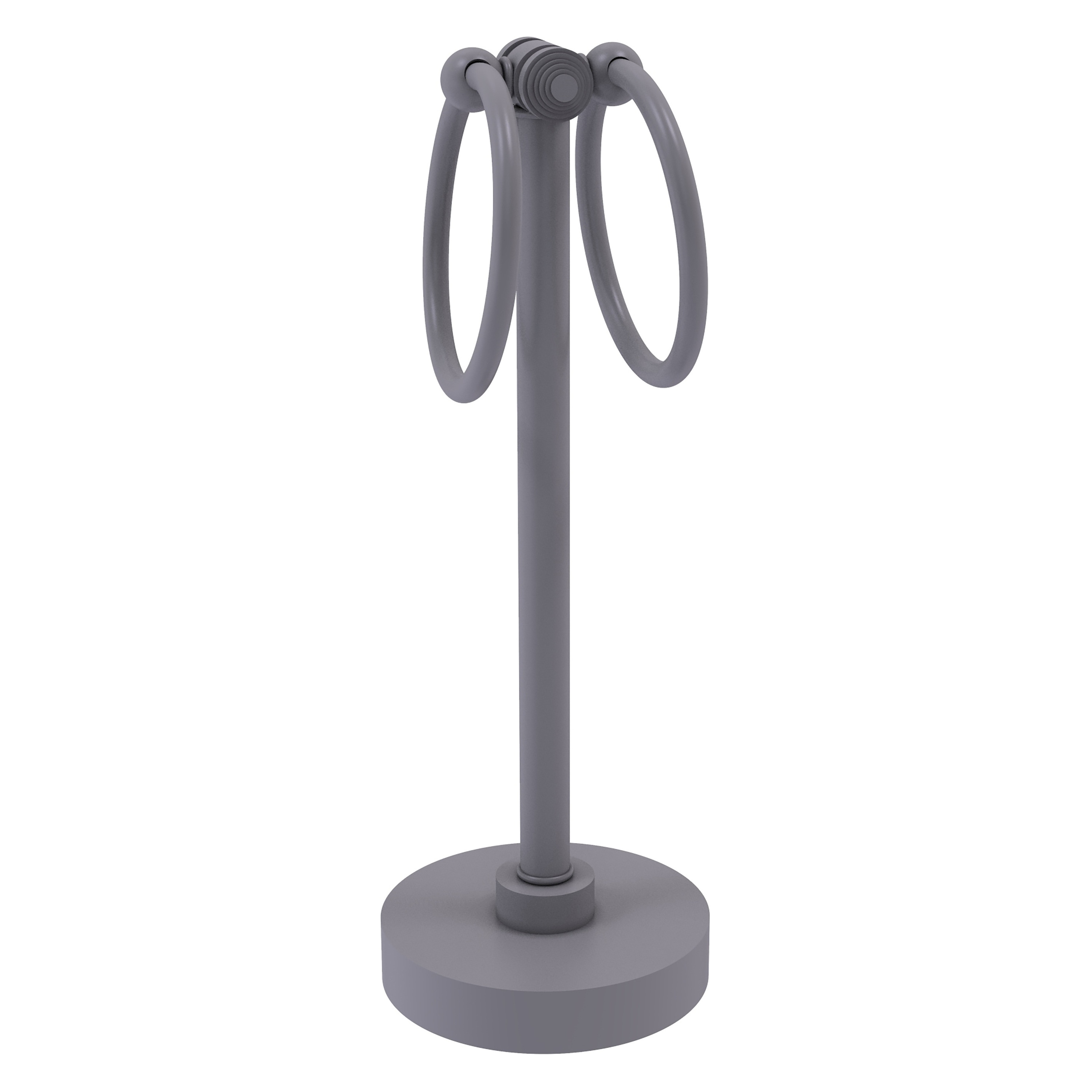 Allied Brass SB-83-GYM Southbeach Matte Gray Freestanding countertop Double Towel Ring