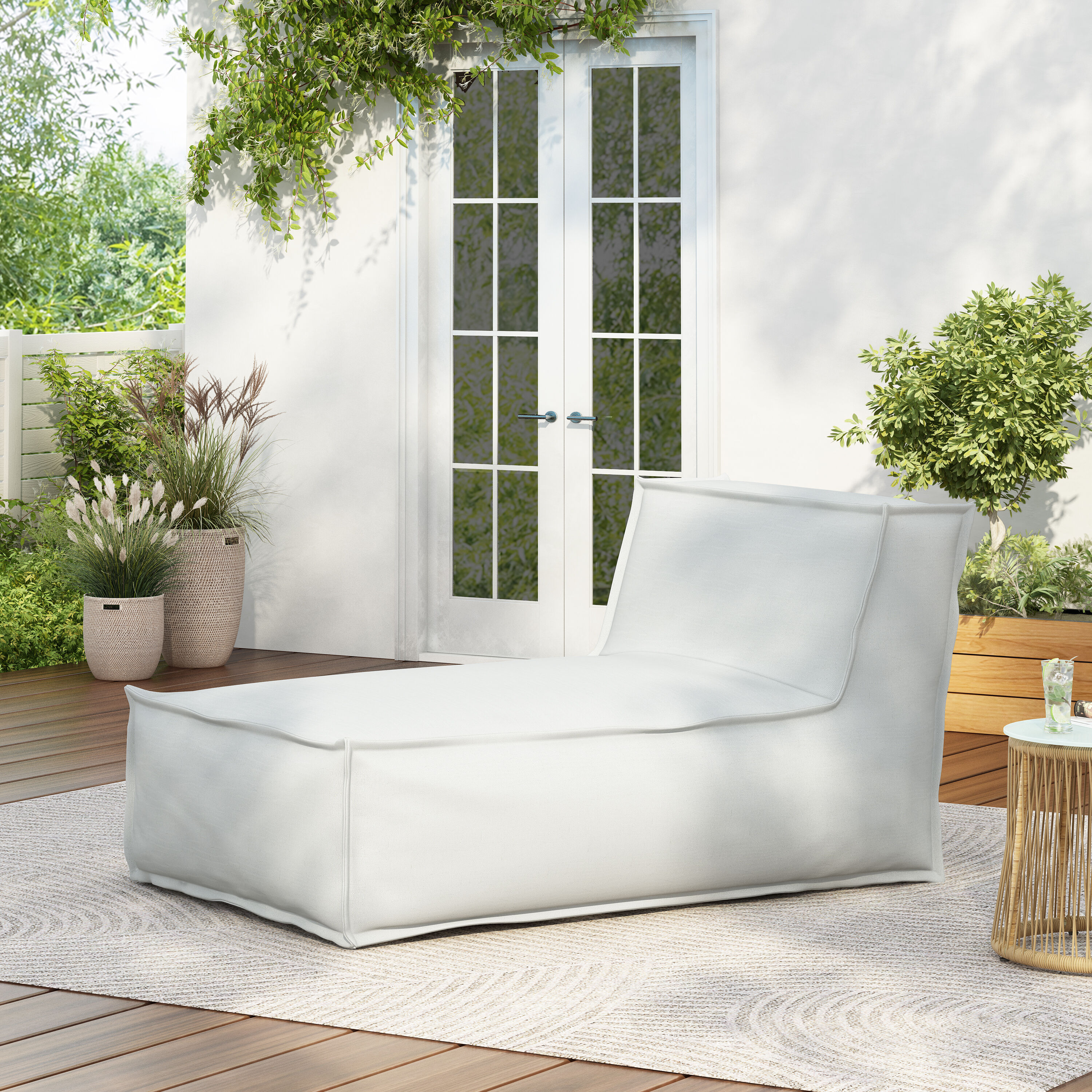 Christopher Knight Home 331342 Harper Fabric Outdoor Bean Bag Lounger Chair