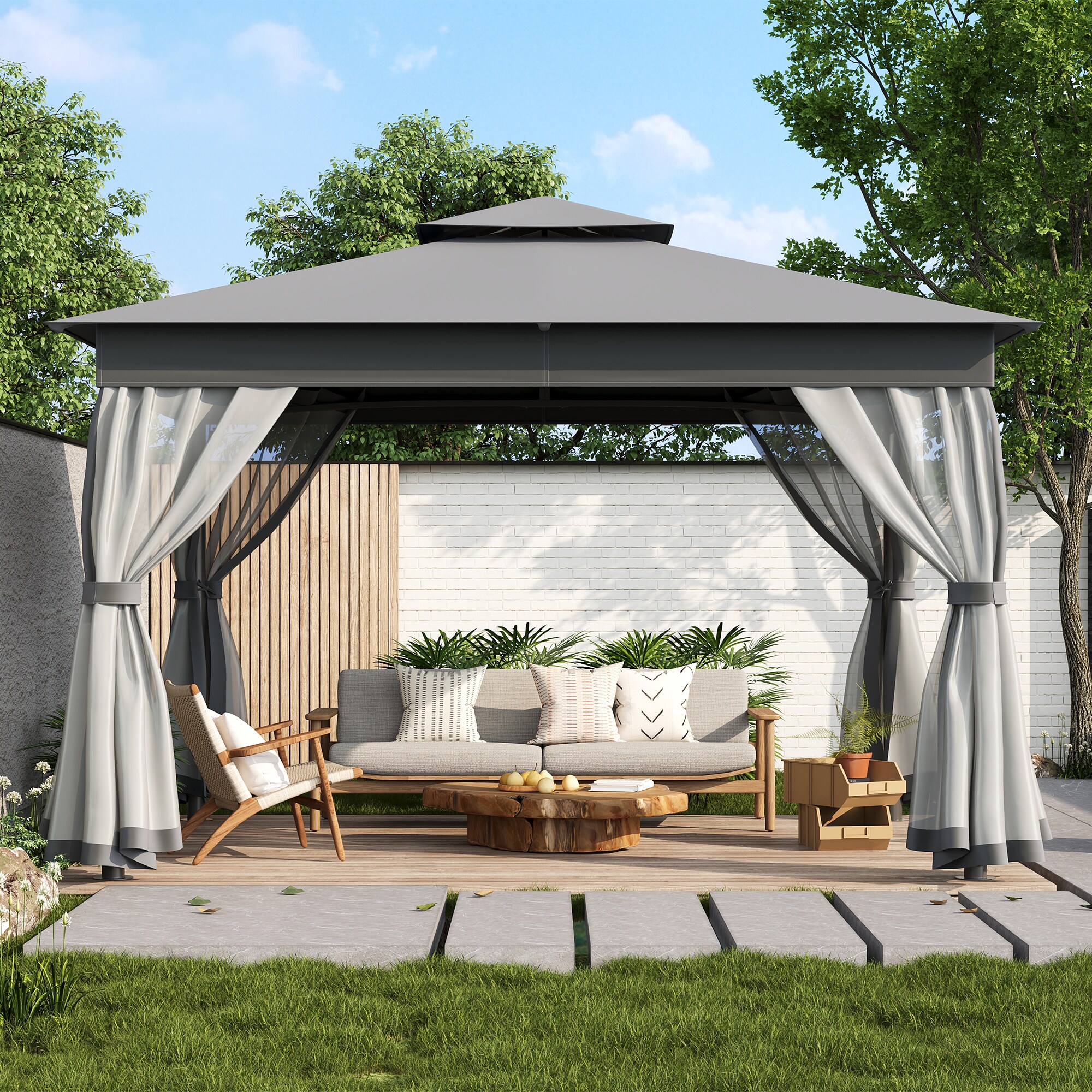 Kahomvis GS-2QP109-03 Wood-Resin-Gazebos - View #2