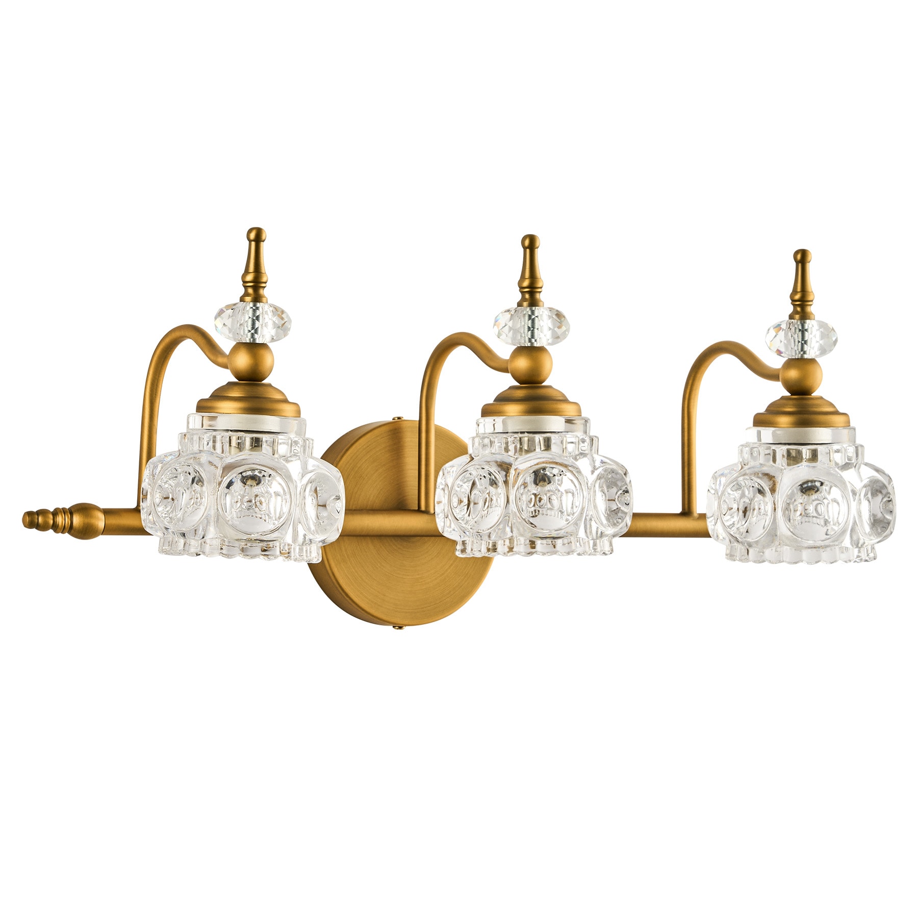 CO-Z HCF-15VG-W3 19.7-in 3 -Light Brushed Brass Vintage Vanity light