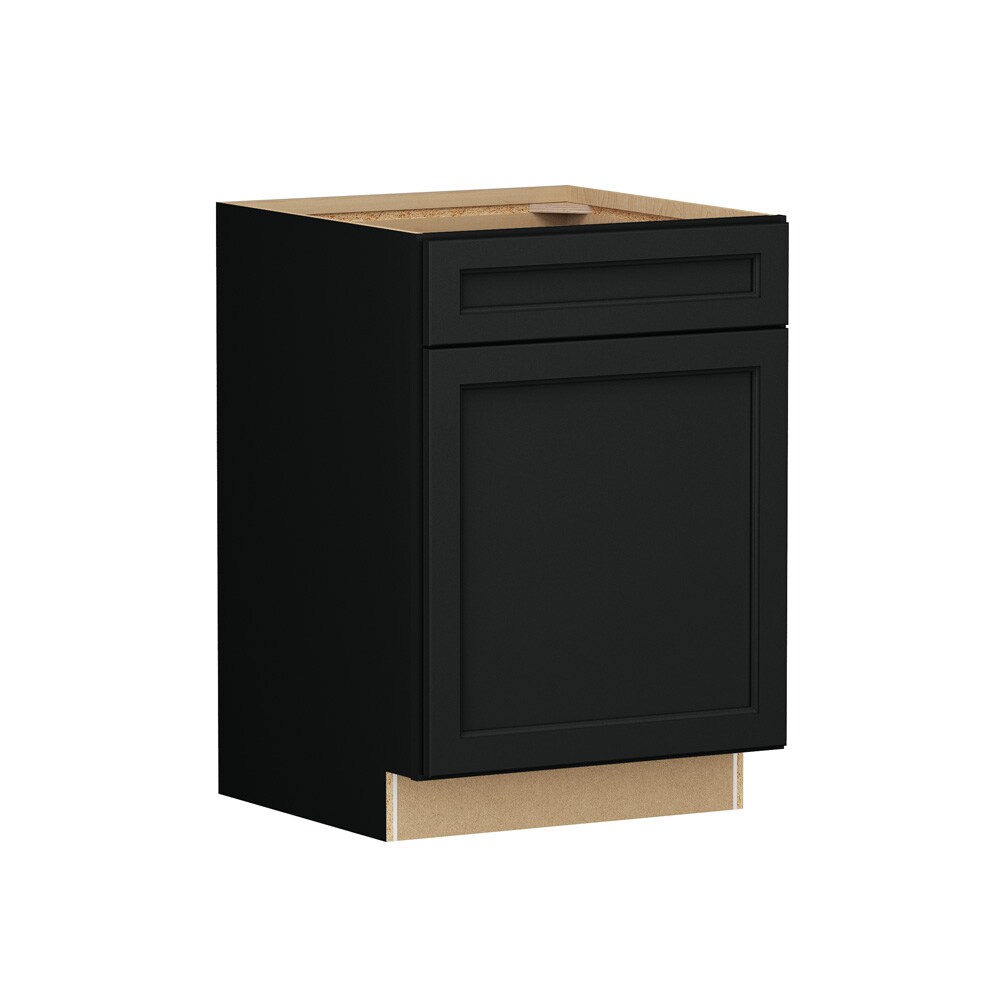 Shenandoah Glasson 21-in W x 34.5-in H x 24-in D Black Painted Base Fully Assembled Cabinet Recessed Panel Transitional