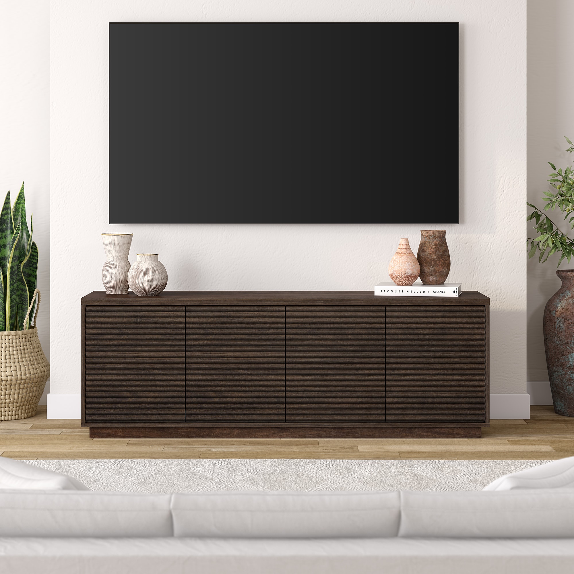 Hailey Home TV2235 Tullis Transitional Alder Brown TV stand ( Accommodates TVs up to 70-in )