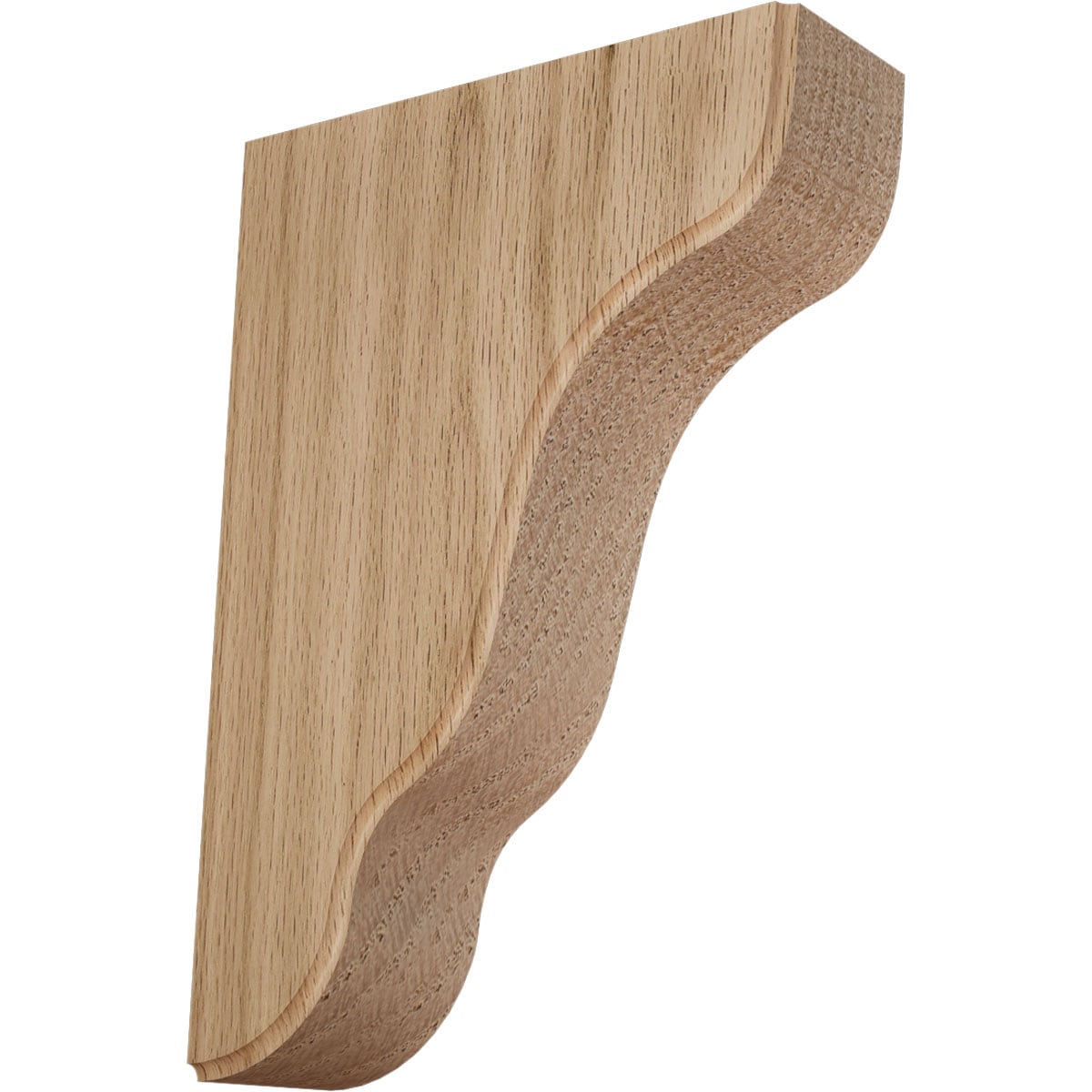 Ekena Millwork BKTW02X05X08PLRO Plymouth 1-3/4-in x 5-1/4-in x 7-1/2-in Red oak Brown Wood Standard bracket