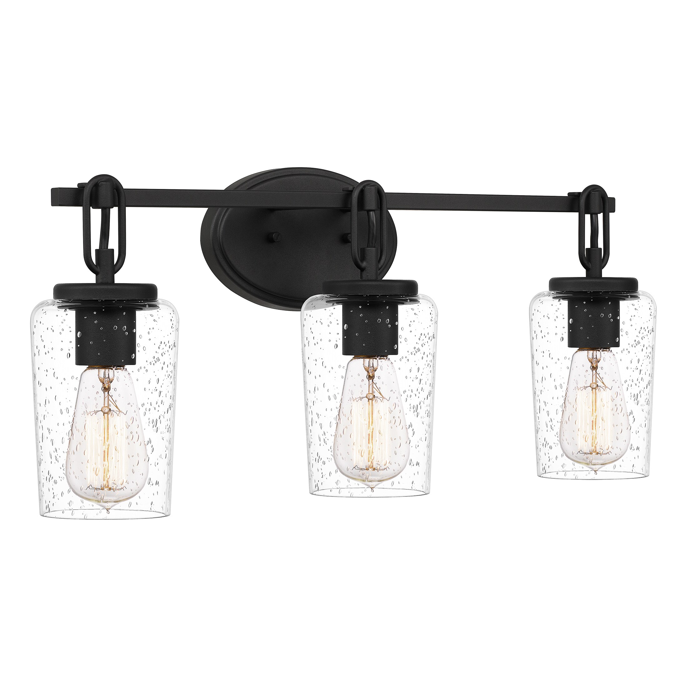 Ashley Harbour Sura 22-in 3-Light Earth Black Transitional Vanity Light ...