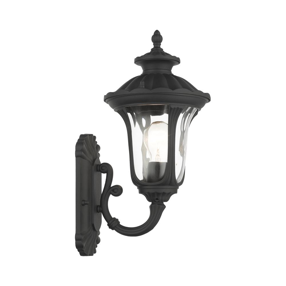 Oxford Black Aluminum Outdoor Wall Lantern with Clear Glass