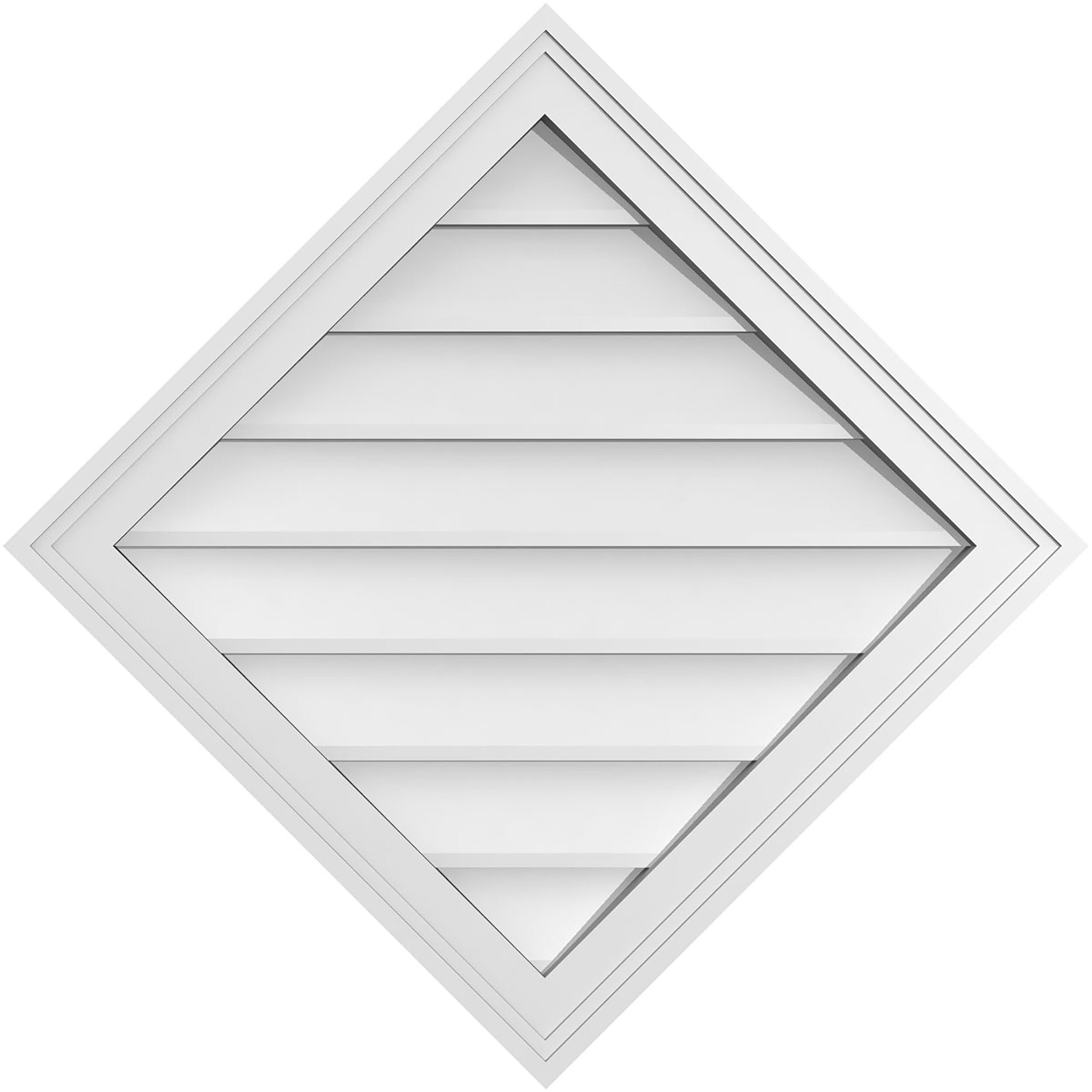 Ekena Millwork GVPDI28X2802SF 28-Inches x 28-Inches Off-white Diamond PVC Gable Louver Vent
