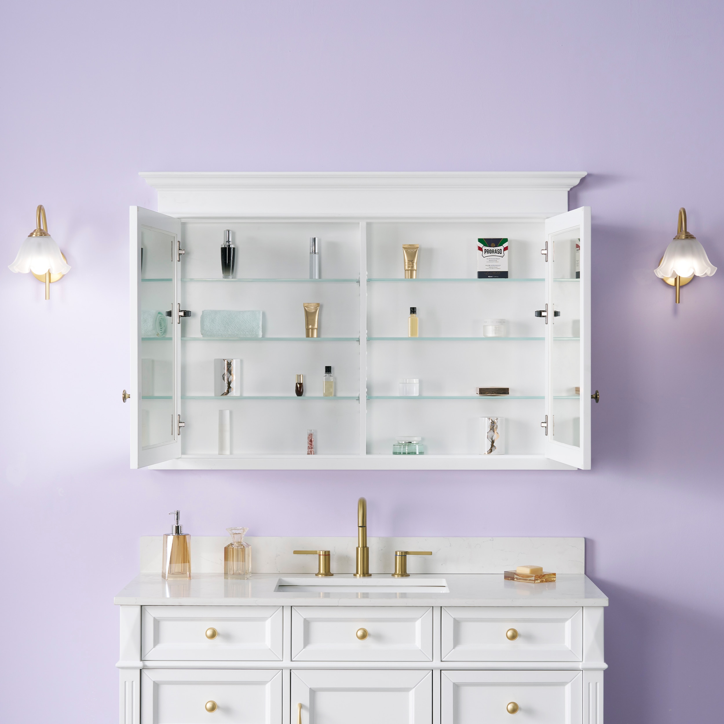 WELLFOR DB4832MC-WT Bathroom-Medicine-Cabinets - View #2