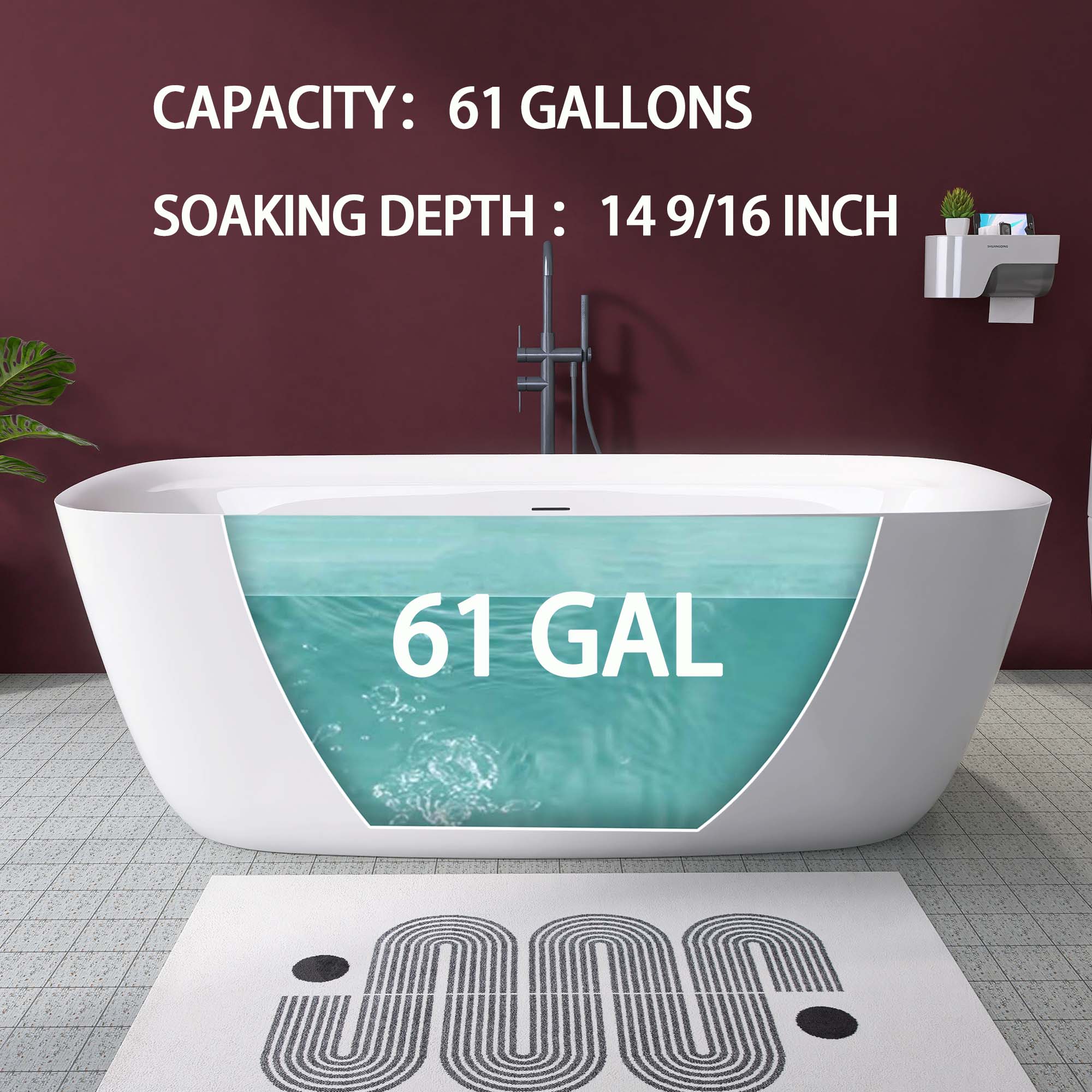WELLFOR QBT-P346-W67EG bathtubs - View #6