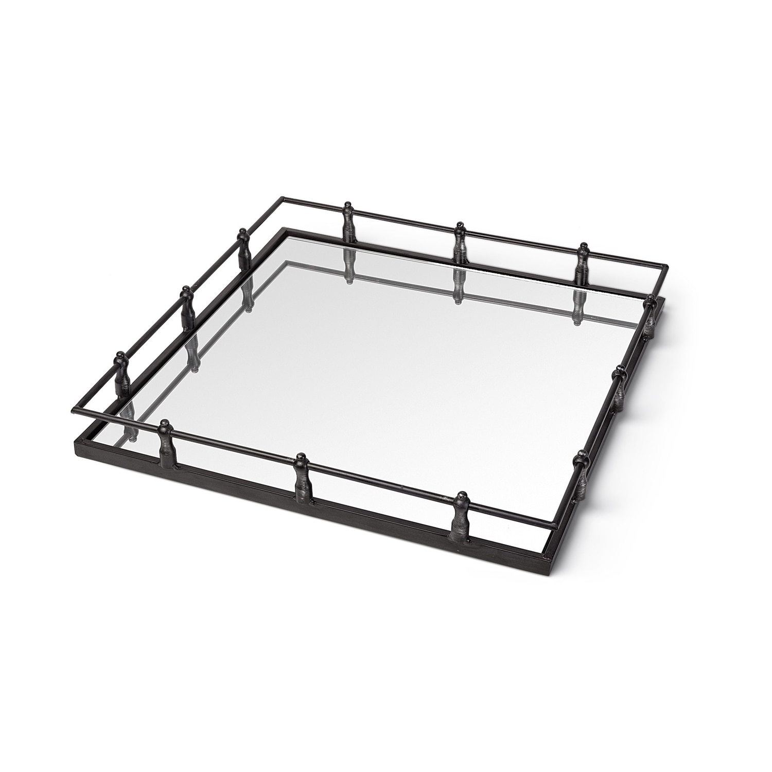HomeRoots 4000376036 3-in x 22-in Silver Square Serving Tray