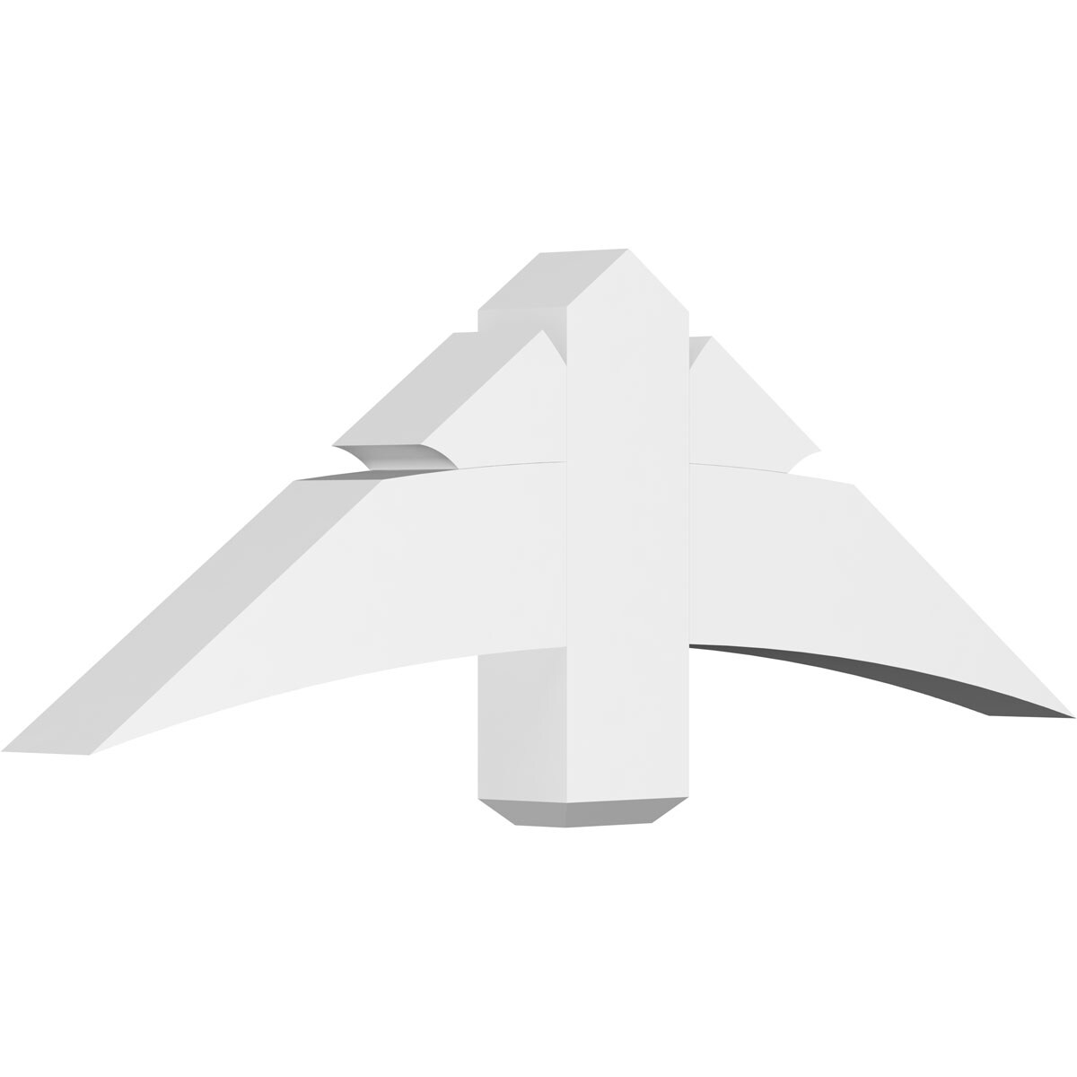 Ekena Millwork GBP048X16X0406DAV00 Davenport White PVC Gable bracket