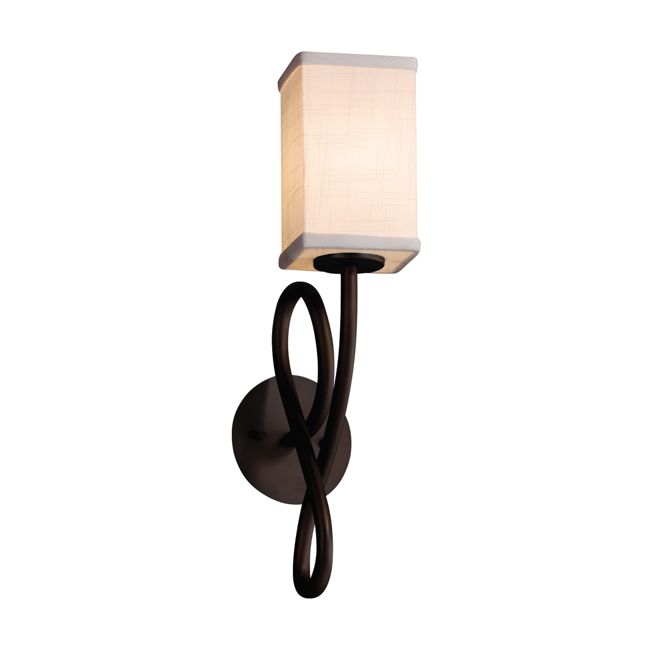 Justice Design Group FAB-8911-15-CR-DB-LD Textile 5-in W 1-Light Dark Bronze Transitional LED Wall Sconce