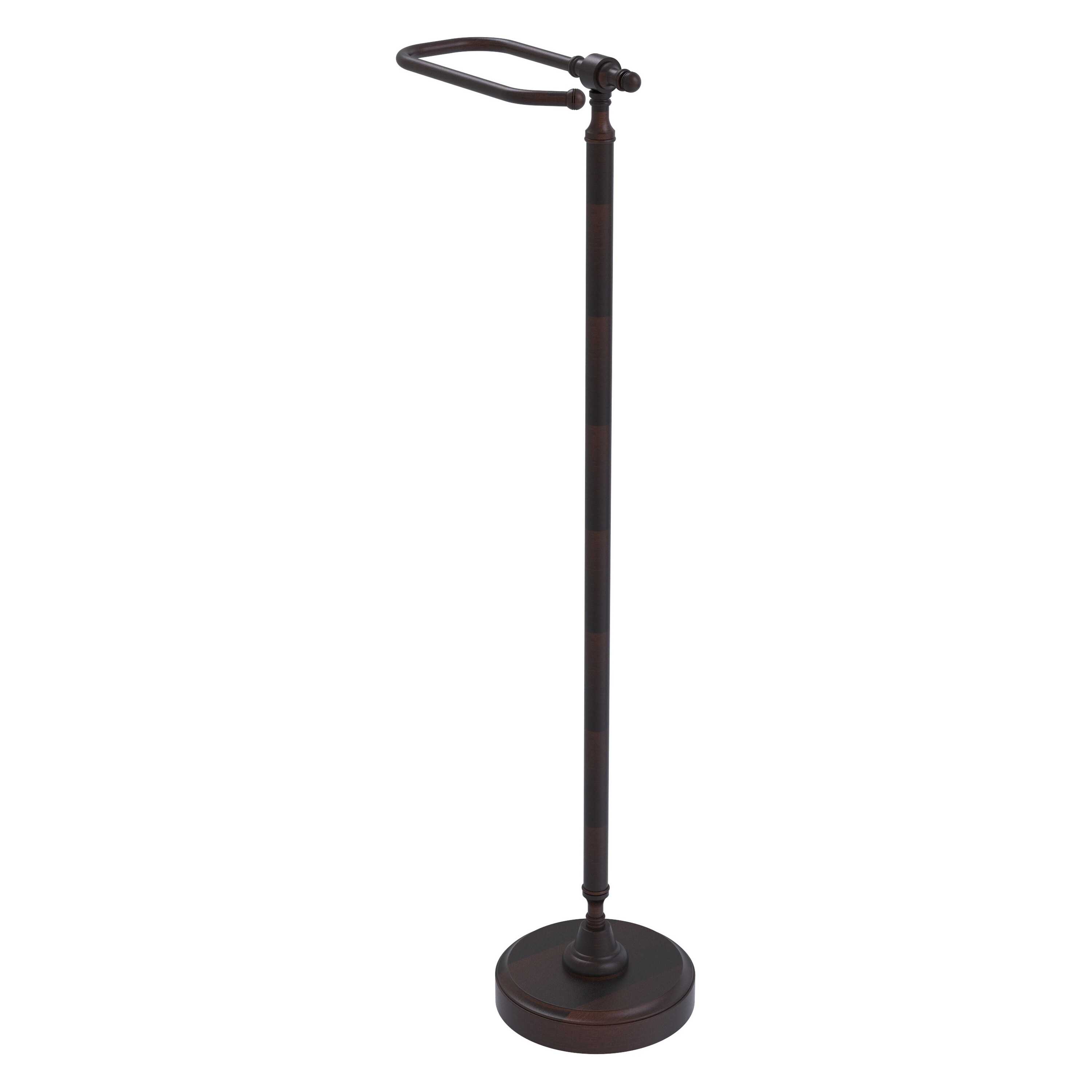 Allied Brass RDM-5-VB Retro Dot Venetian Bronze Freestanding Single post Toilet Paper Holder 1 -Rolls with Storage