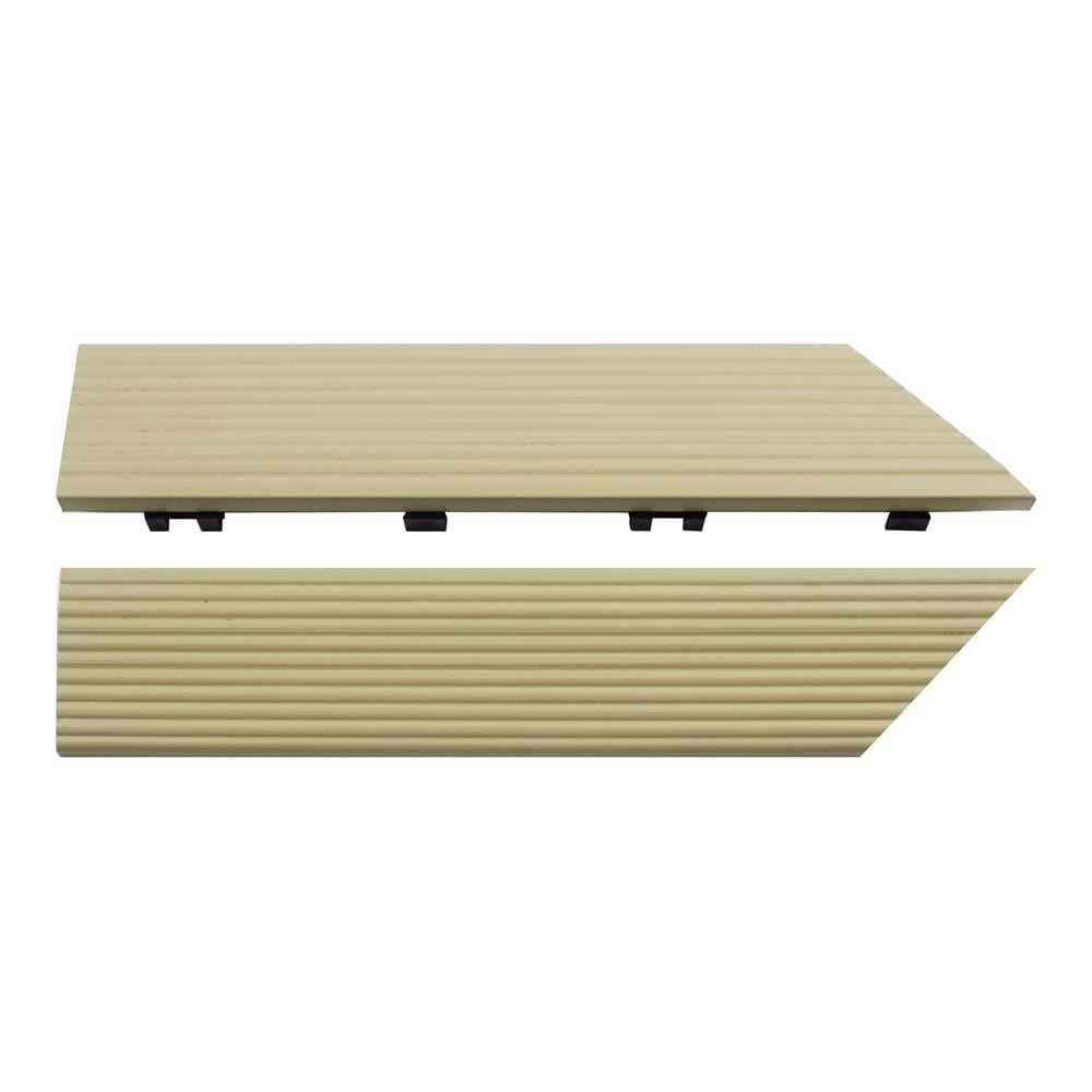 NewTechWood US-QD-IF-ZX-SD 2-in x 12-in 2 -Pack Sahara Sand Prefinished Composite Deck tile transition ( 0.5-sq ft )