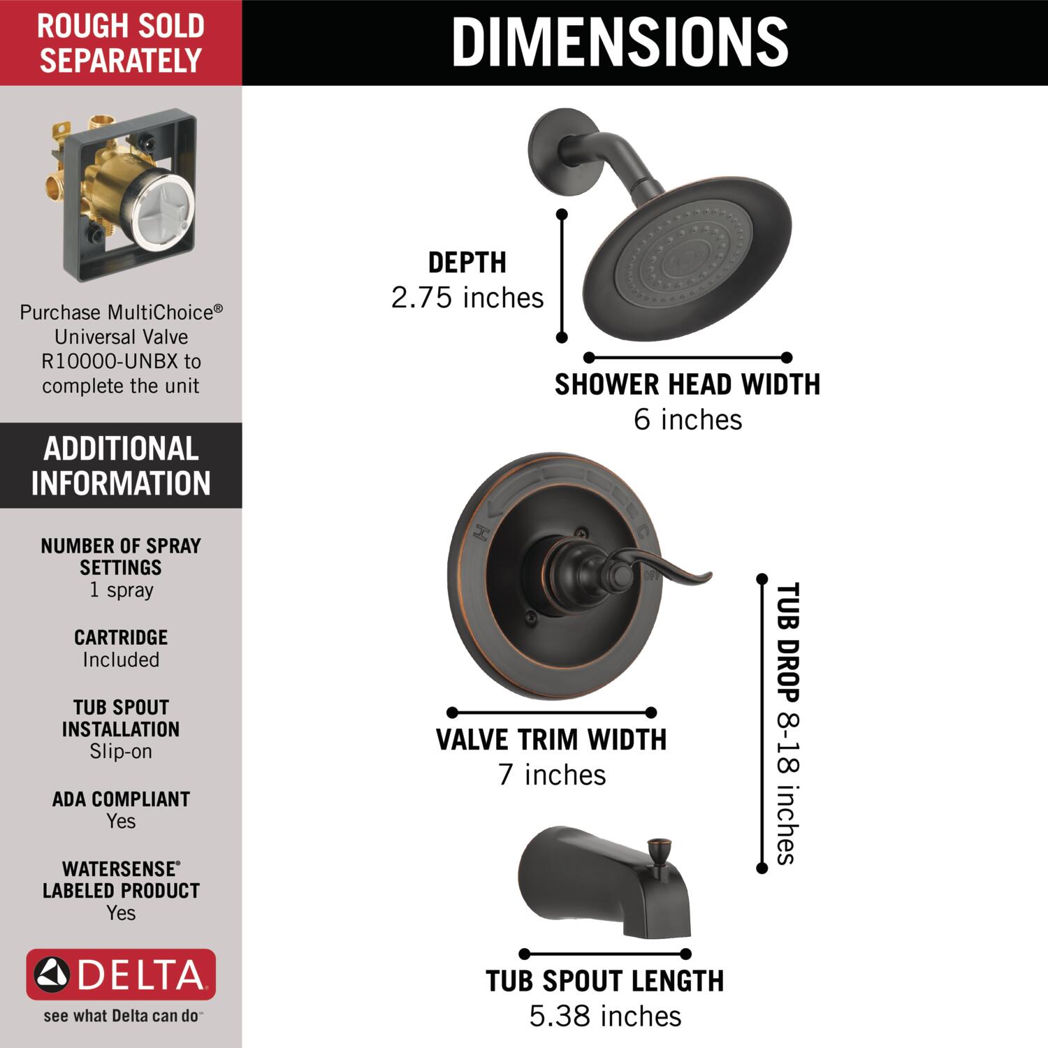 Delta BT14496-OB Tub-Shower-Faucets - View #7