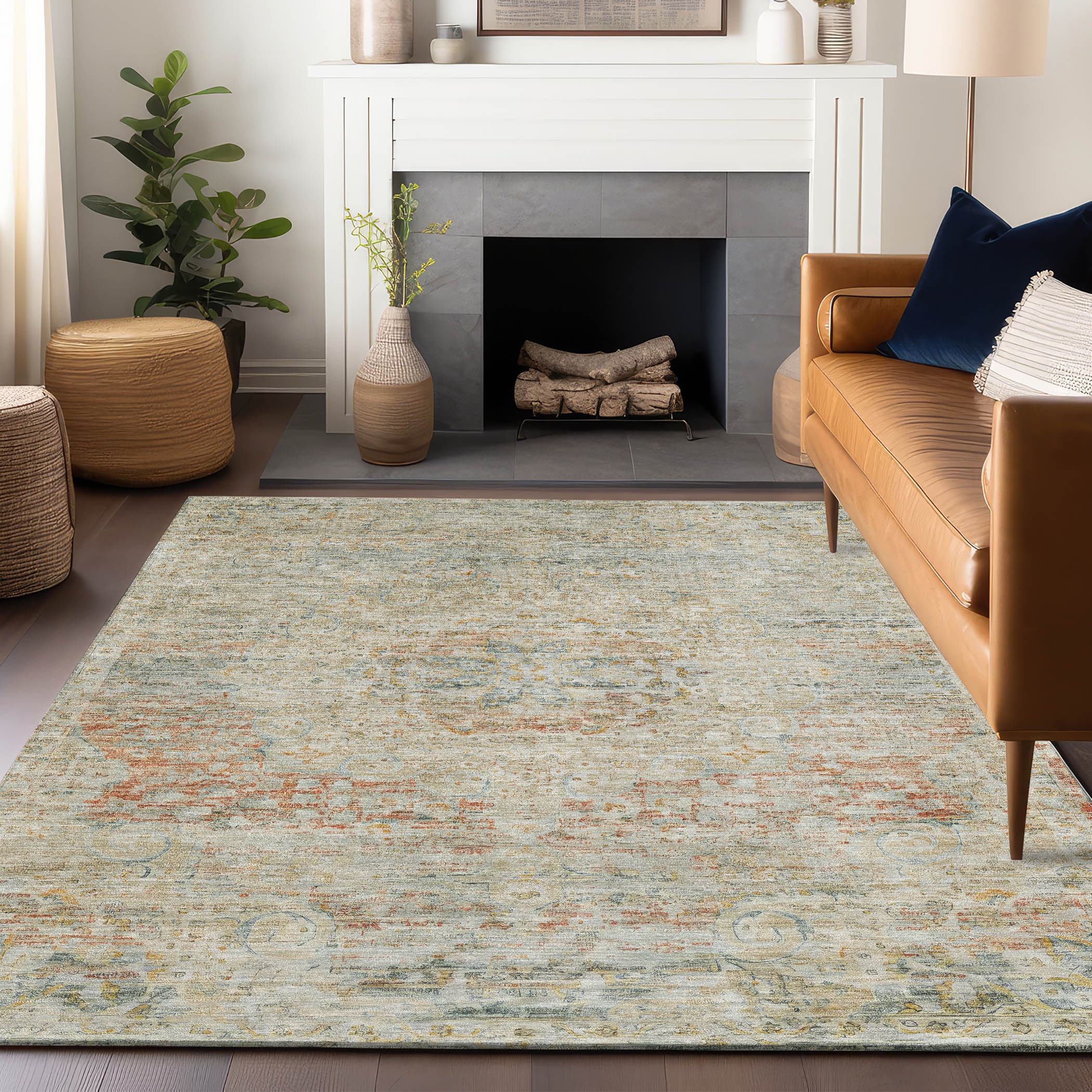 Addison Rugs ACN1636TA10X14 Chantille ACN1636TA 10 x 14 (ft) Loomed Polyester Tan Rectangular Indoor/Outdoor Machine washable Area rug
