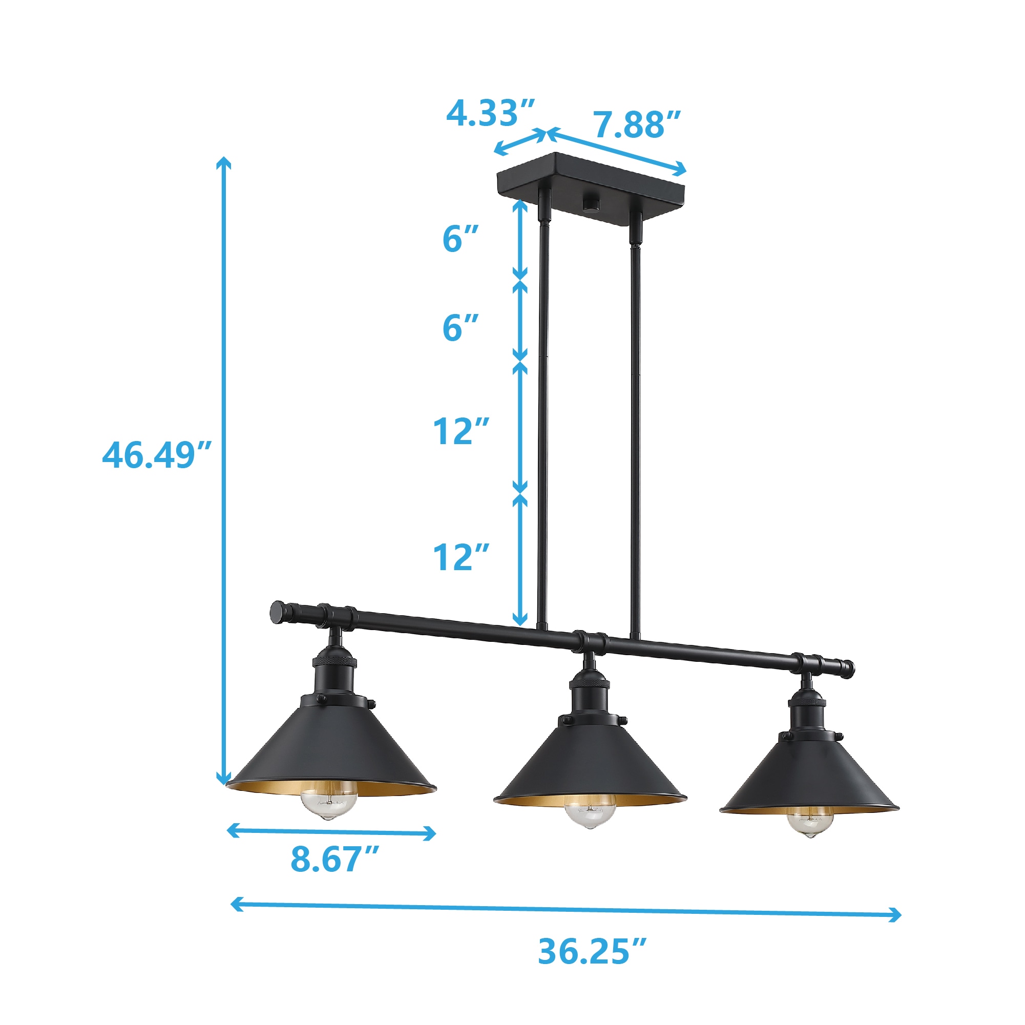 WELLFOR TTC78173BK Pendant-Lights - View #9